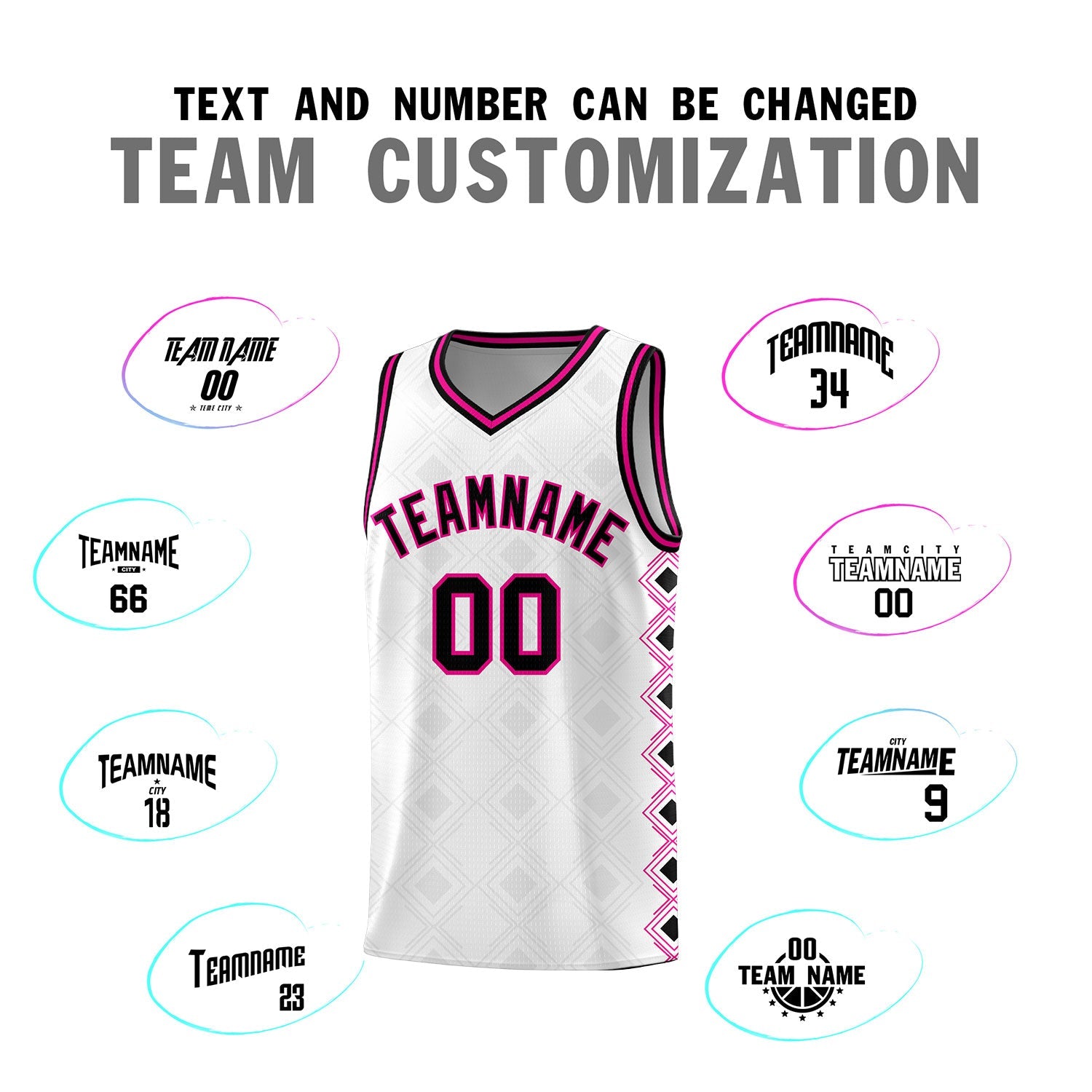 Custom White Side Blocks Sports Uniform Basketball Jersey