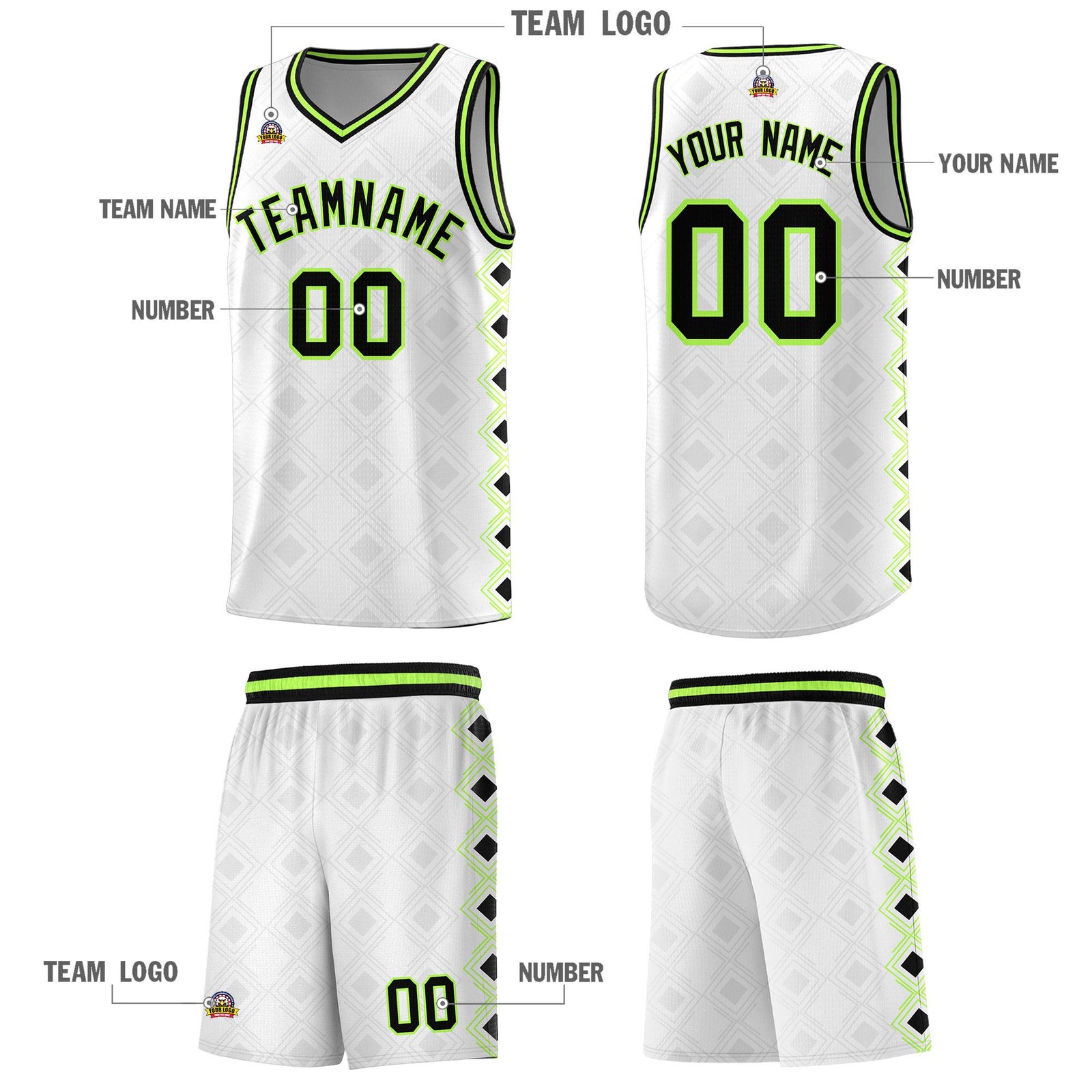 Custom White Side Blocks Sports Uniform Basketball Jersey
