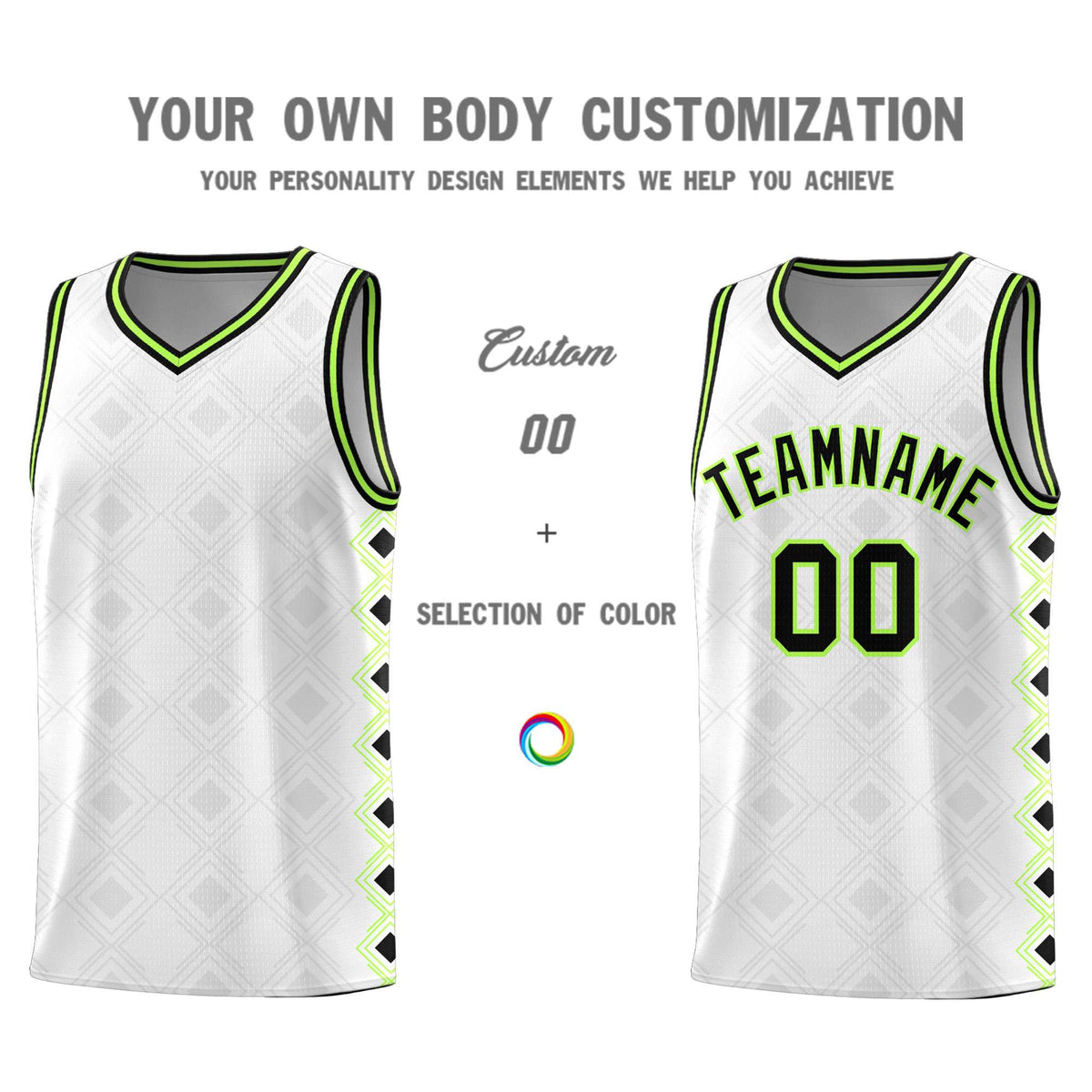 Custom White Side Blocks Sports Uniform Basketball Jersey