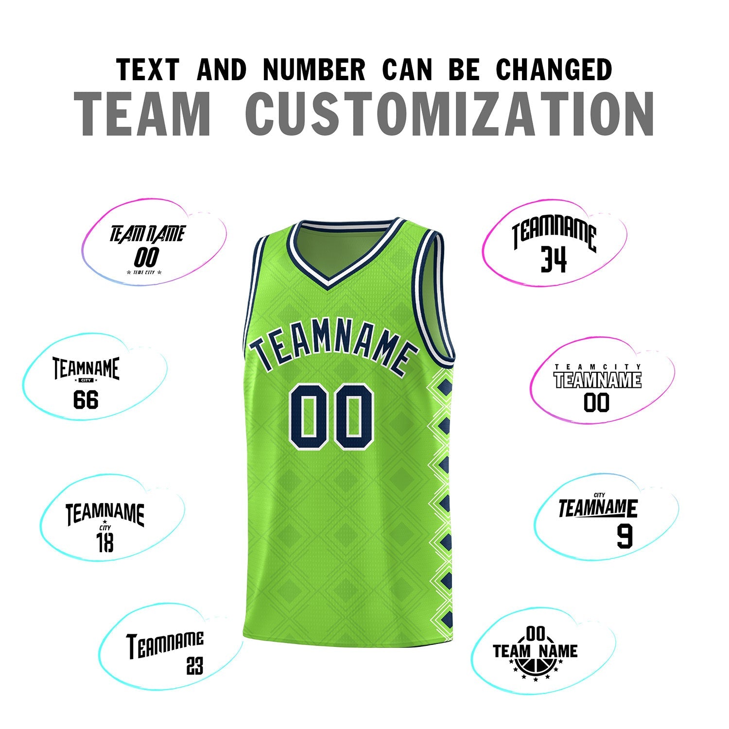 Custom Neon Green Side Blocks Sports Uniform Basketball Jersey