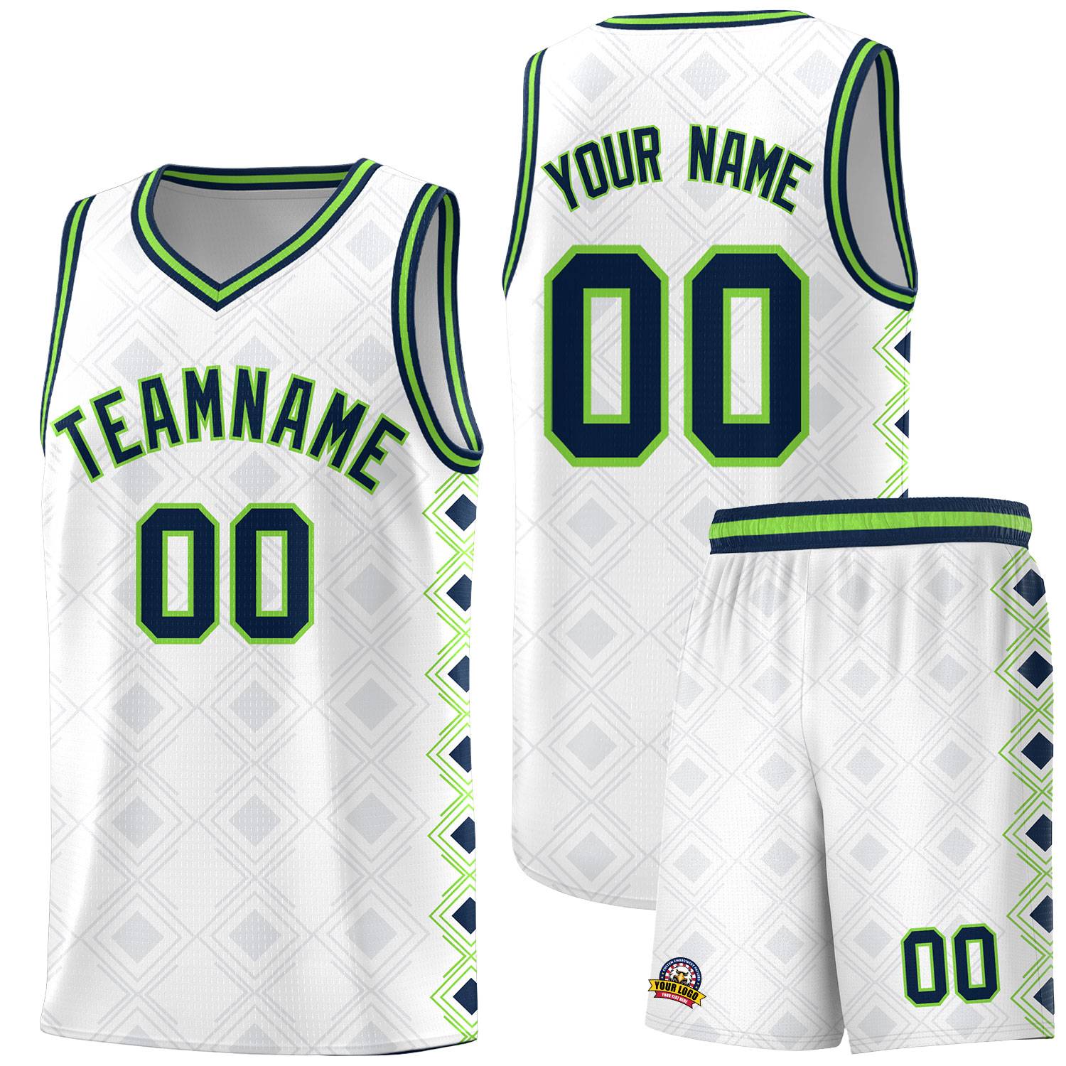 Custom White Side Blocks Sports Uniform Basketball Jersey