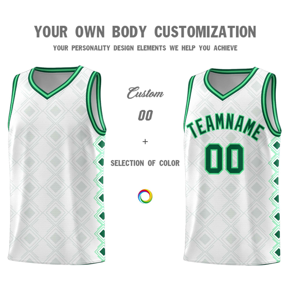 Custom White Side Blocks Sports Uniform Basketball Jersey