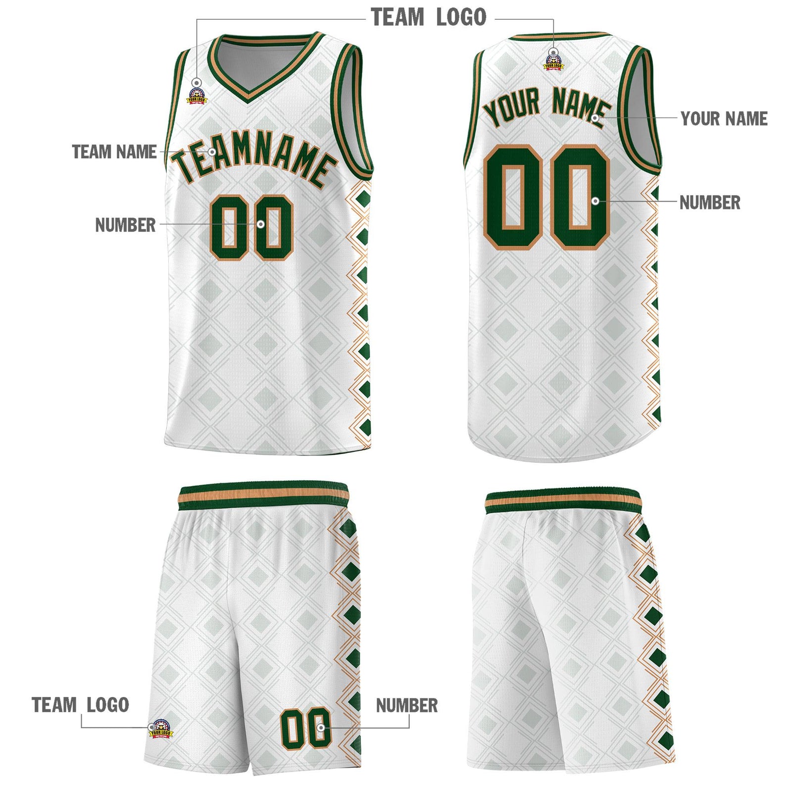 Custom White Side Blocks Sports Uniform Basketball Jersey