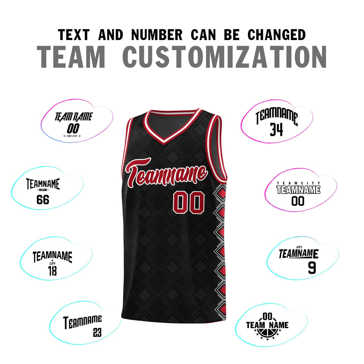 Custom Black Side Blocks Sports Uniform Basketball Jersey