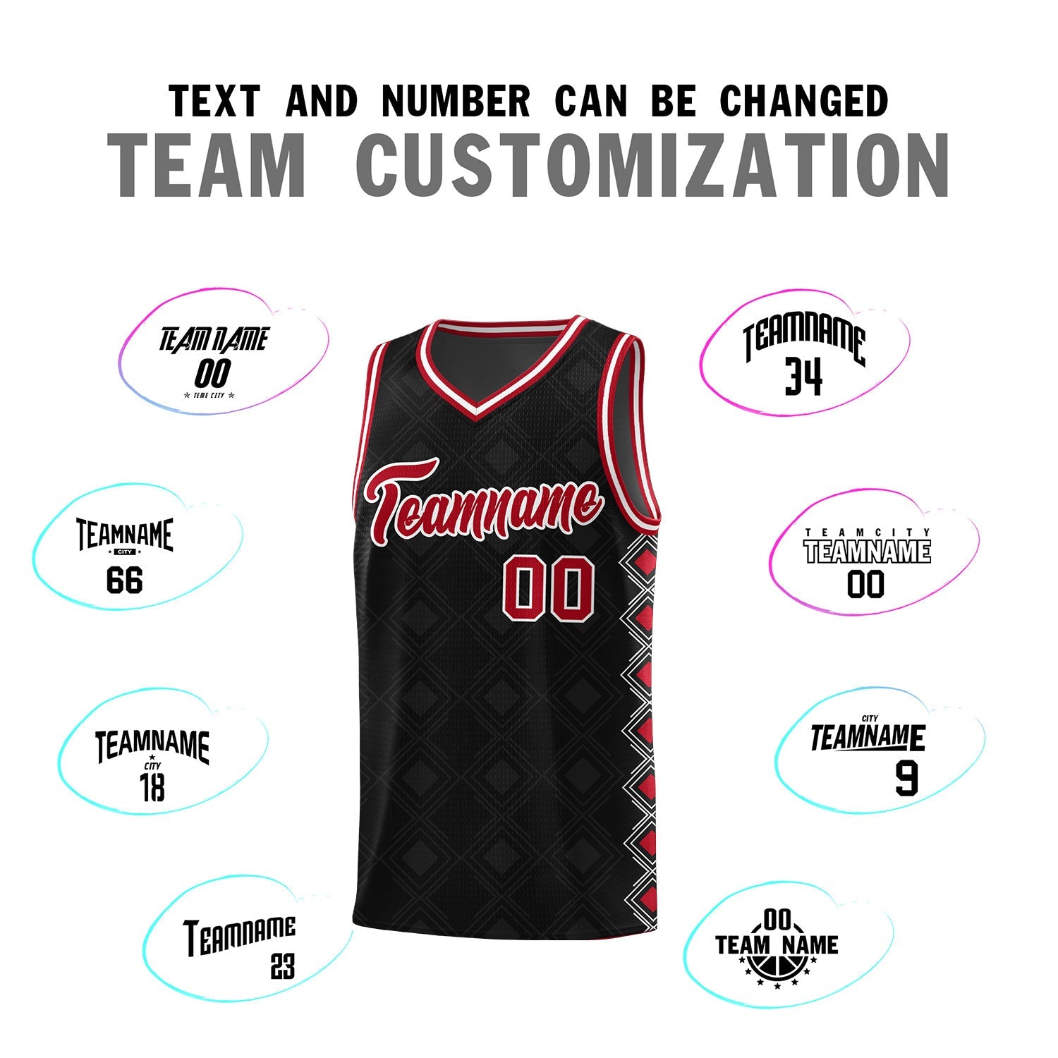 Custom Black Side Blocks Sports Uniform Basketball Jersey