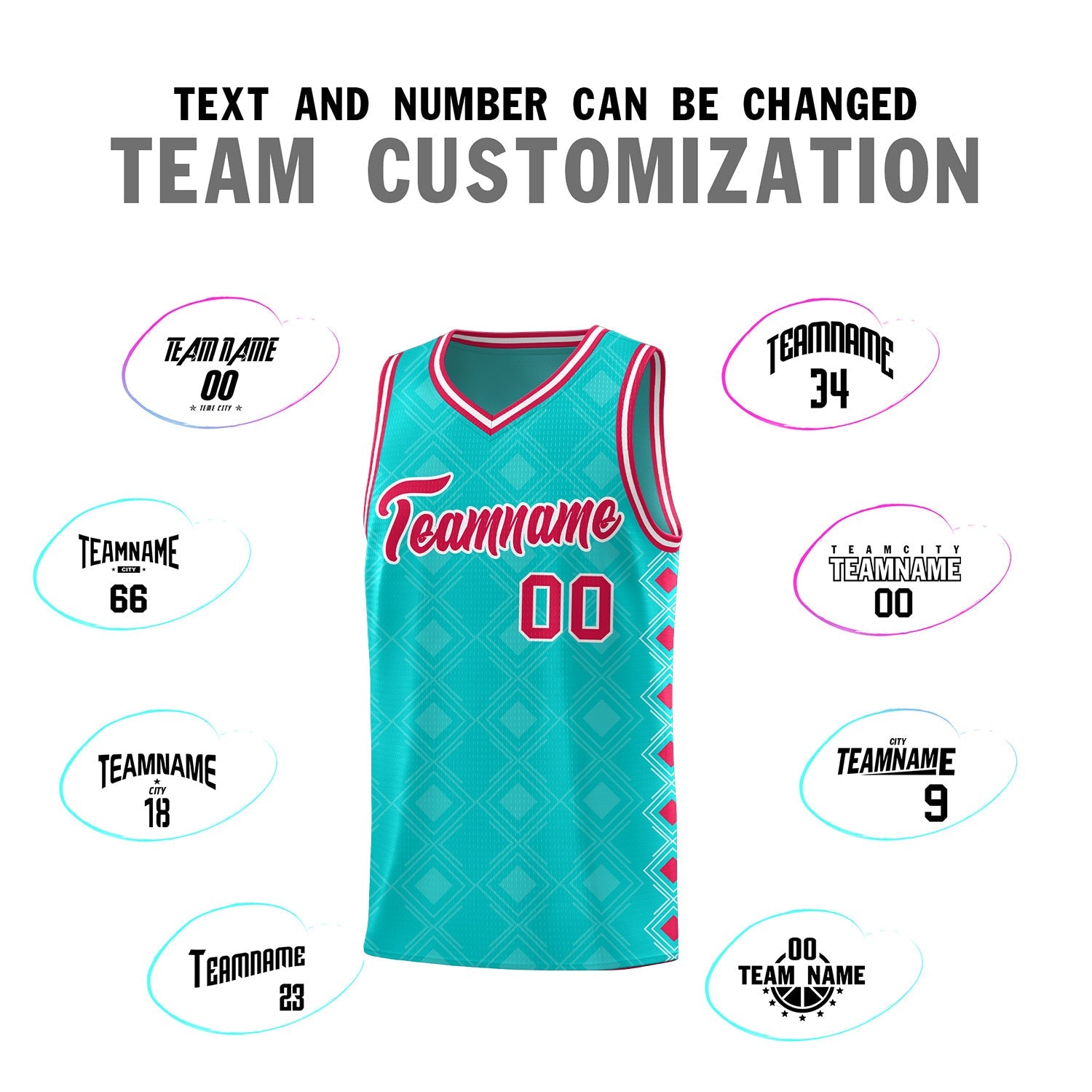 Custom Aqua Side Blocks Sports Uniform Basketball Jersey