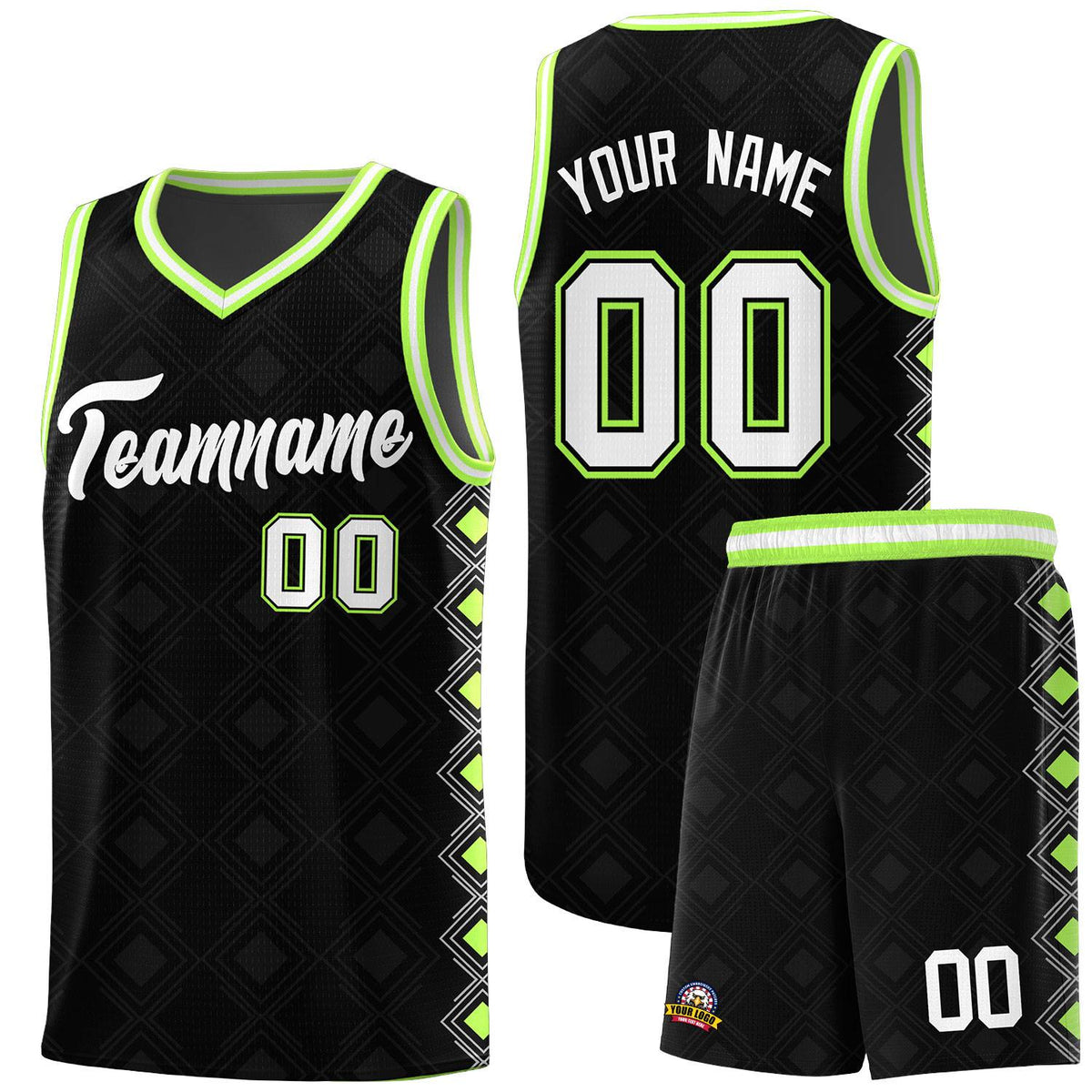 Custom Black Side Blocks Sports Uniform Basketball Jersey