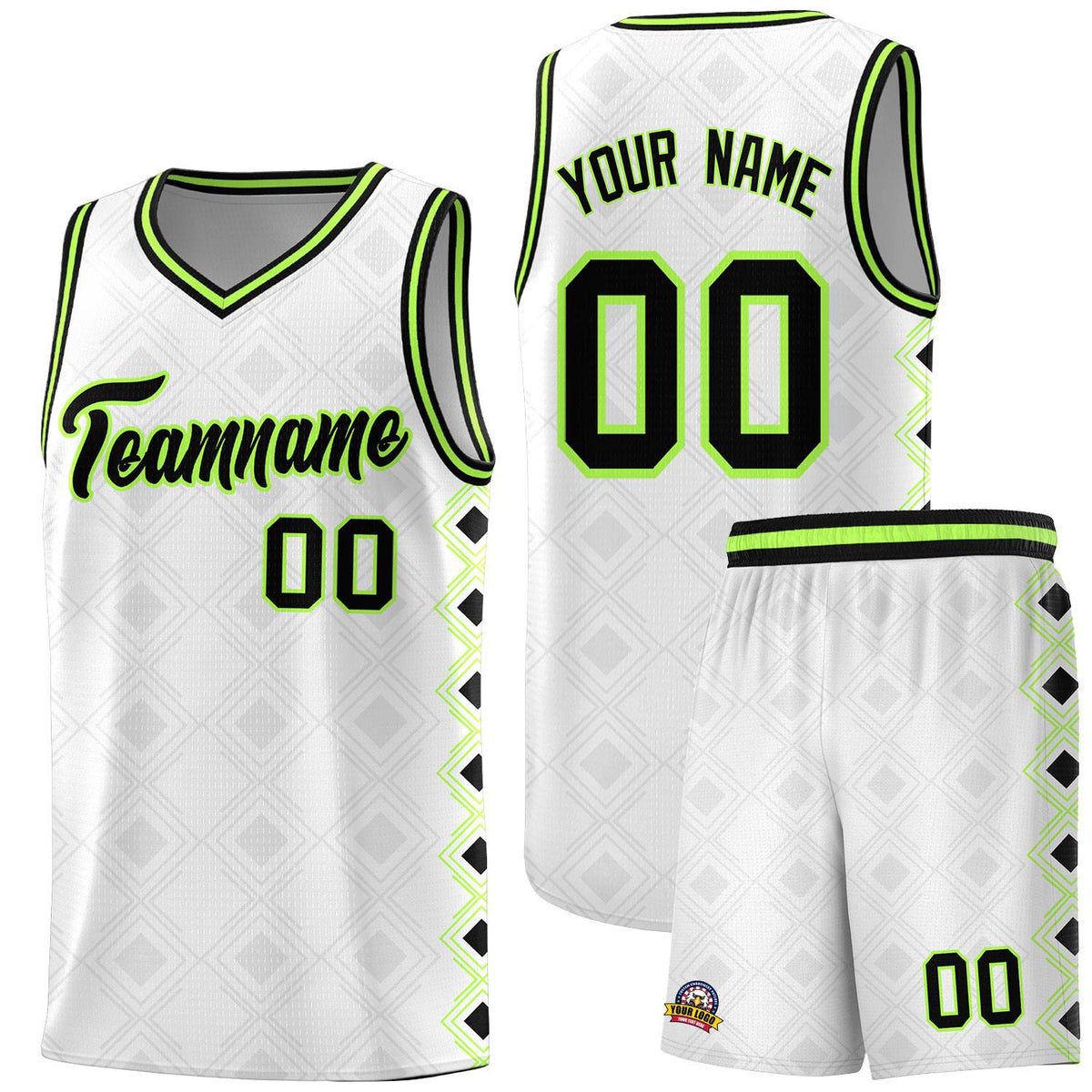 Custom White Side Blocks Sports Uniform Basketball Jersey