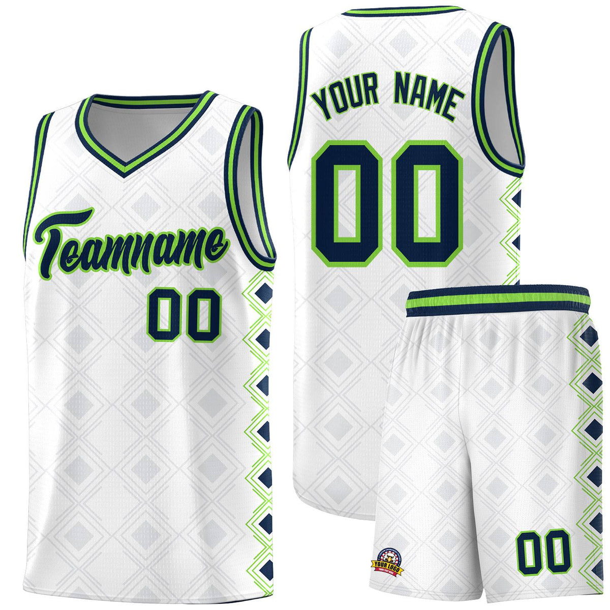 Custom White Side Blocks Sports Uniform Basketball Jersey
