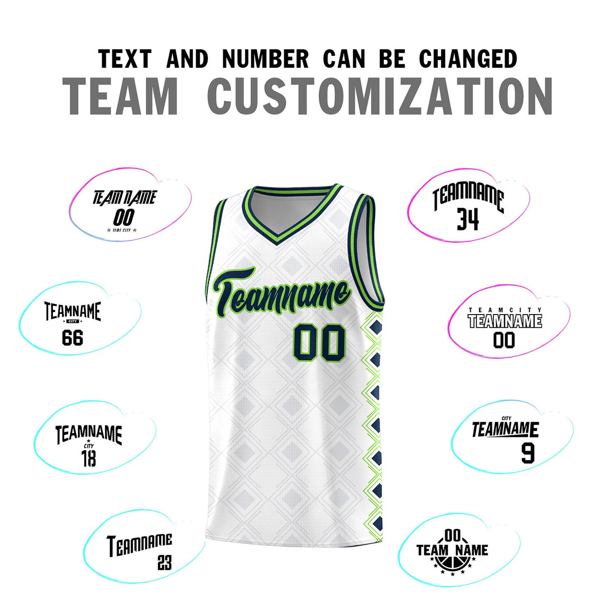 Custom White Side Blocks Sports Uniform Basketball Jersey