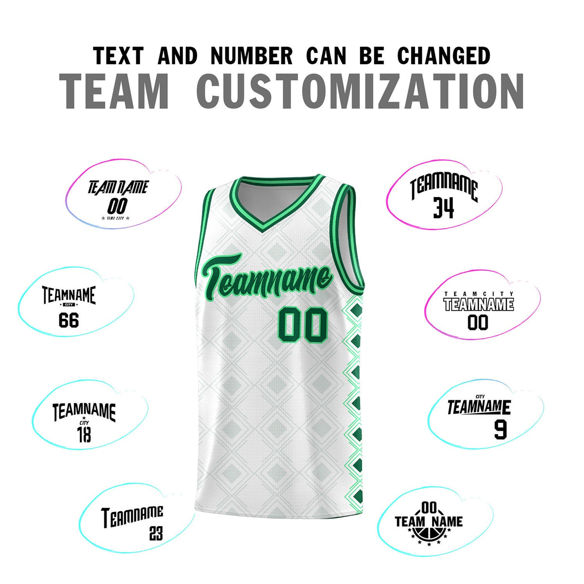 Custom White Side Blocks Sports Uniform Basketball Jersey