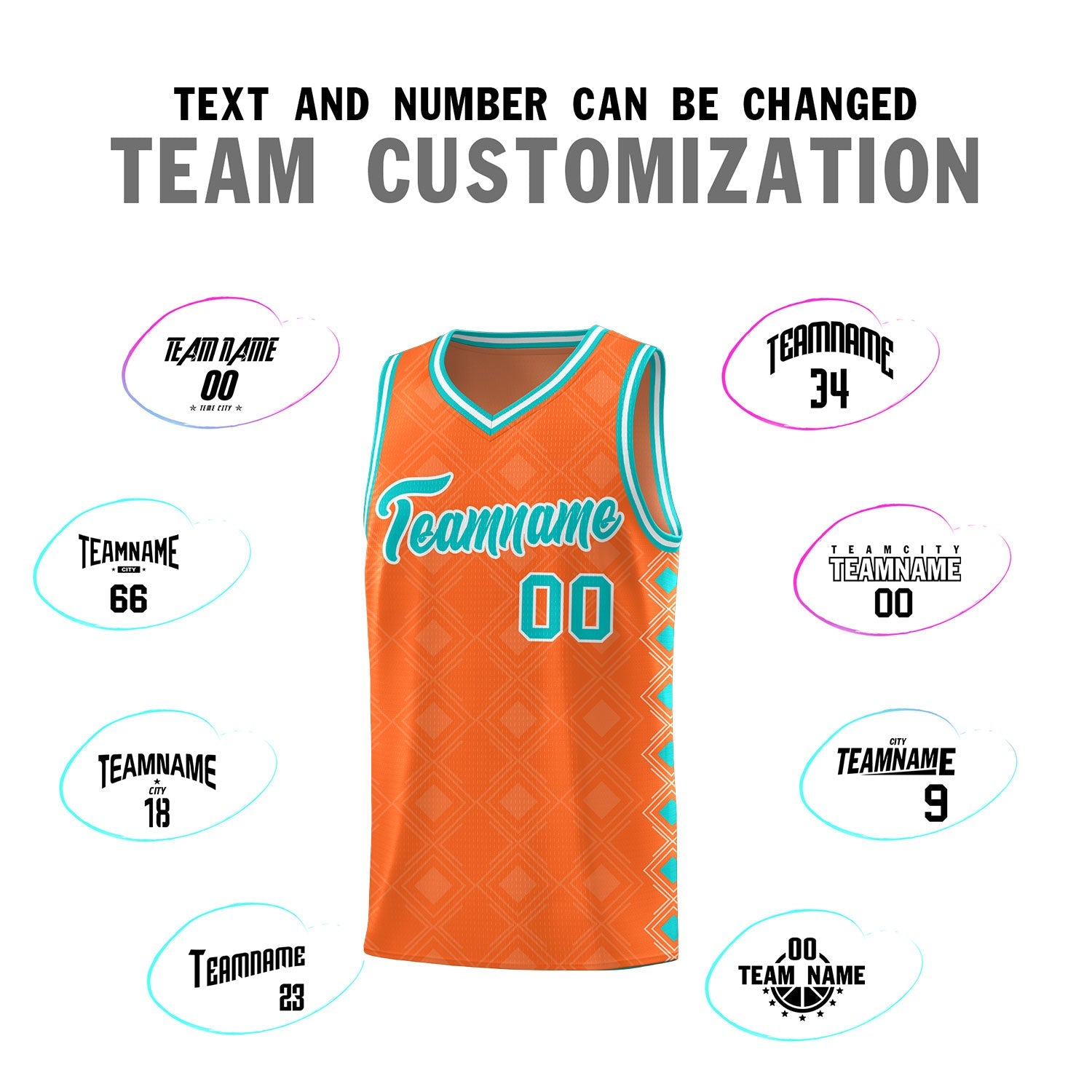 Custom Orange Side Blocks Sports Uniform Basketball Jersey