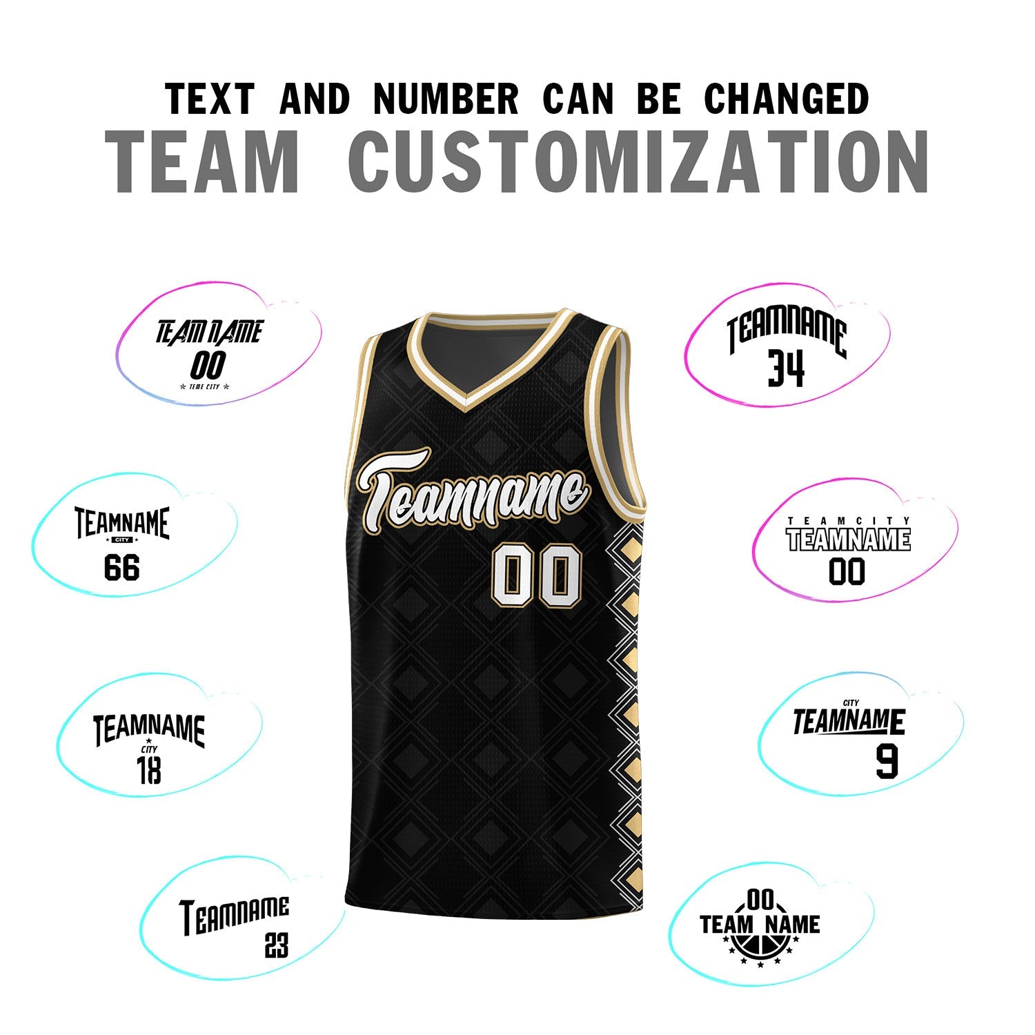 Custom Black Side Blocks Sports Uniform Basketball Jersey