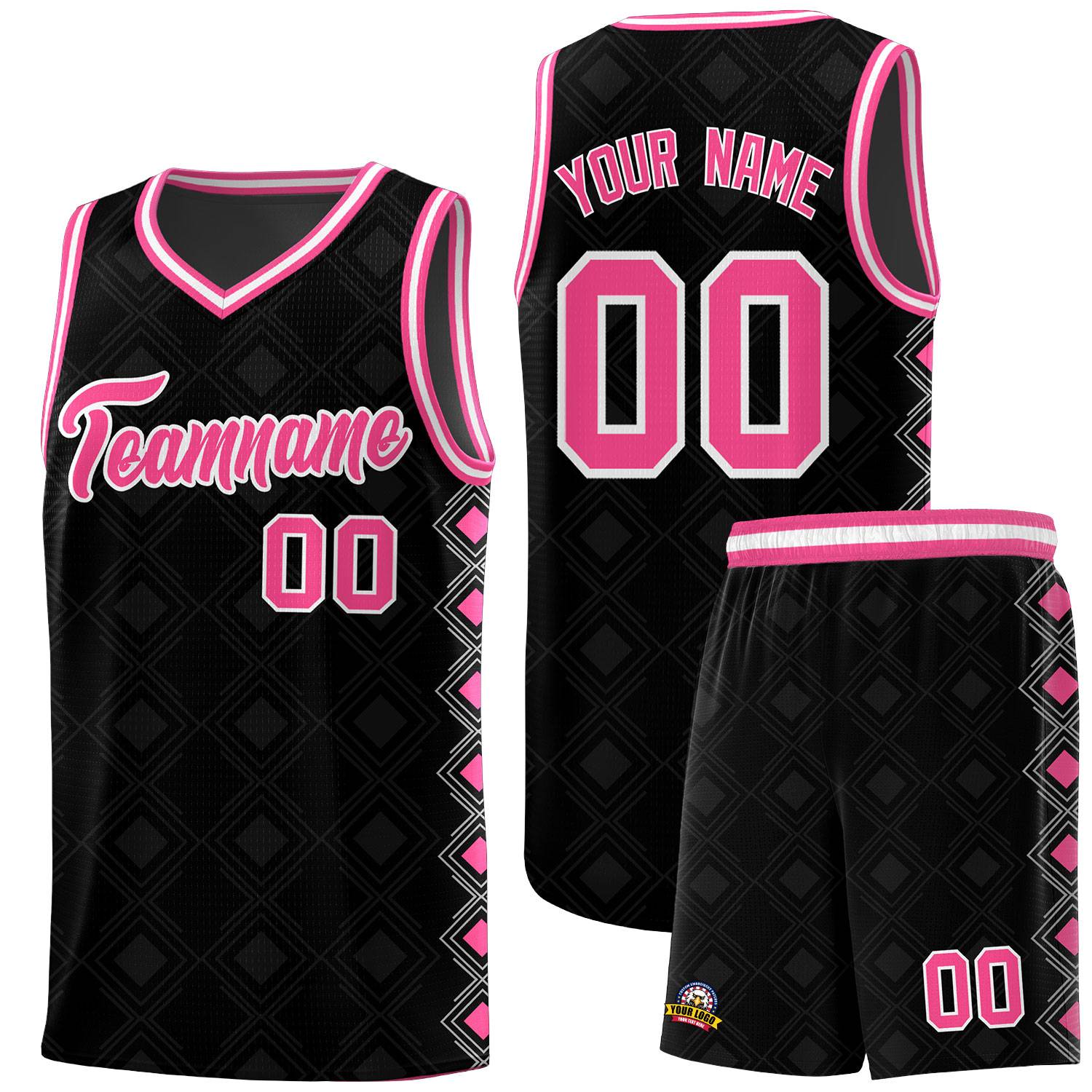 Custom Black Side Blocks Sports Uniform Basketball Jersey