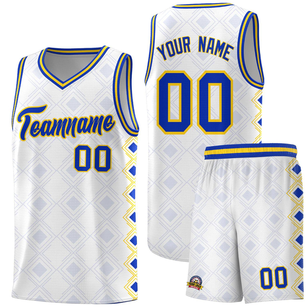 Custom White Side Blocks Sports Uniform Basketball Jersey