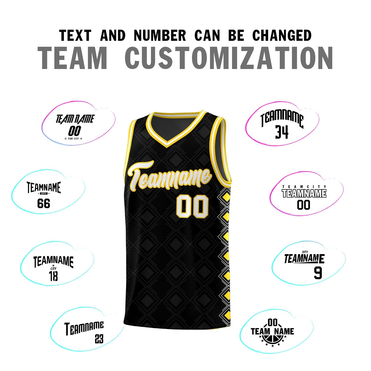 Custom Black Side Blocks Sports Uniform Basketball Jersey