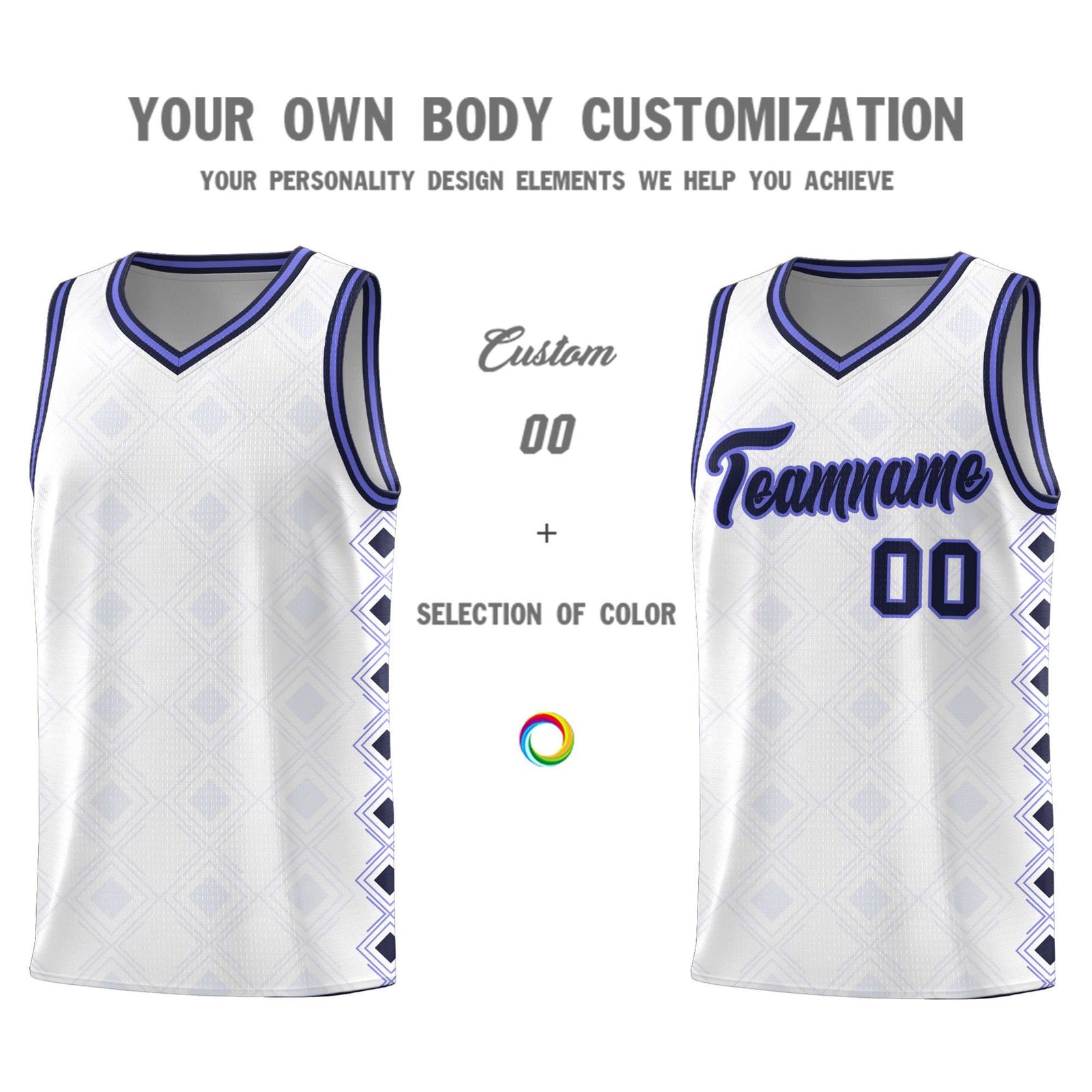Custom White Side Blocks Sports Uniform Basketball Jersey