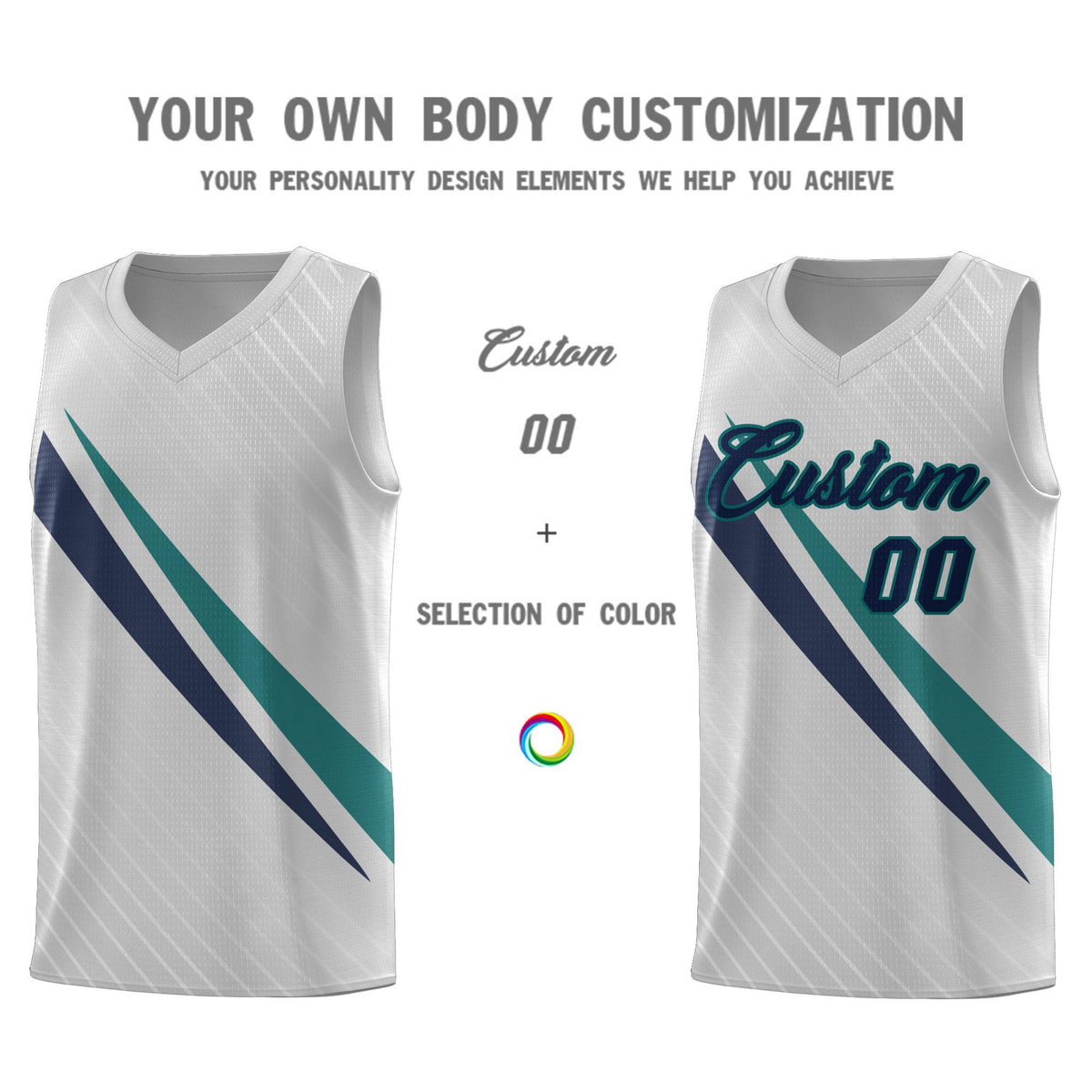 Custom Gray Diagonal Pinstripe Pattern Color Block Sports Uniform Basketball Jersey