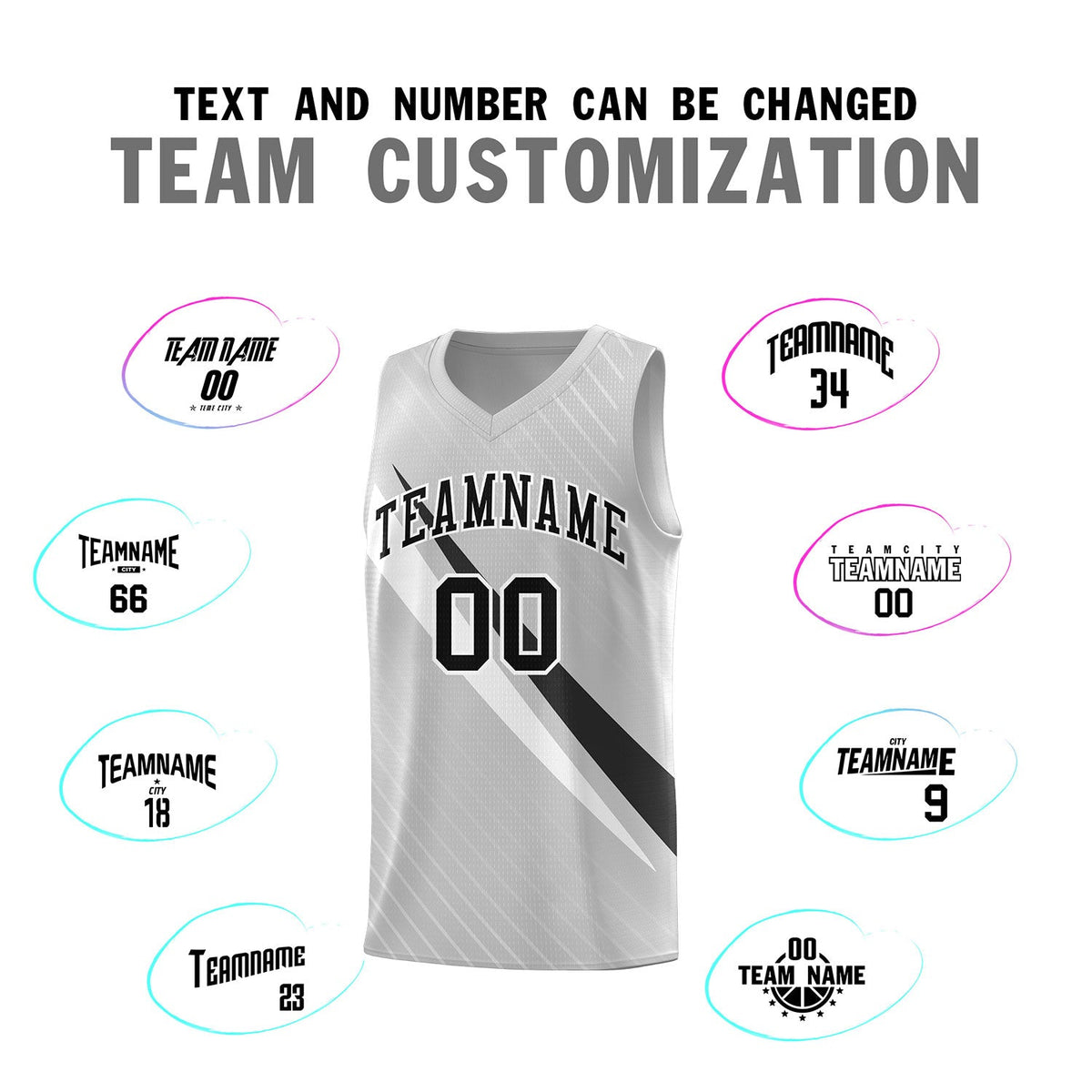 Custom Gray Diagonal Pinstripe Pattern Color Block Sports Uniform Basketball Jersey