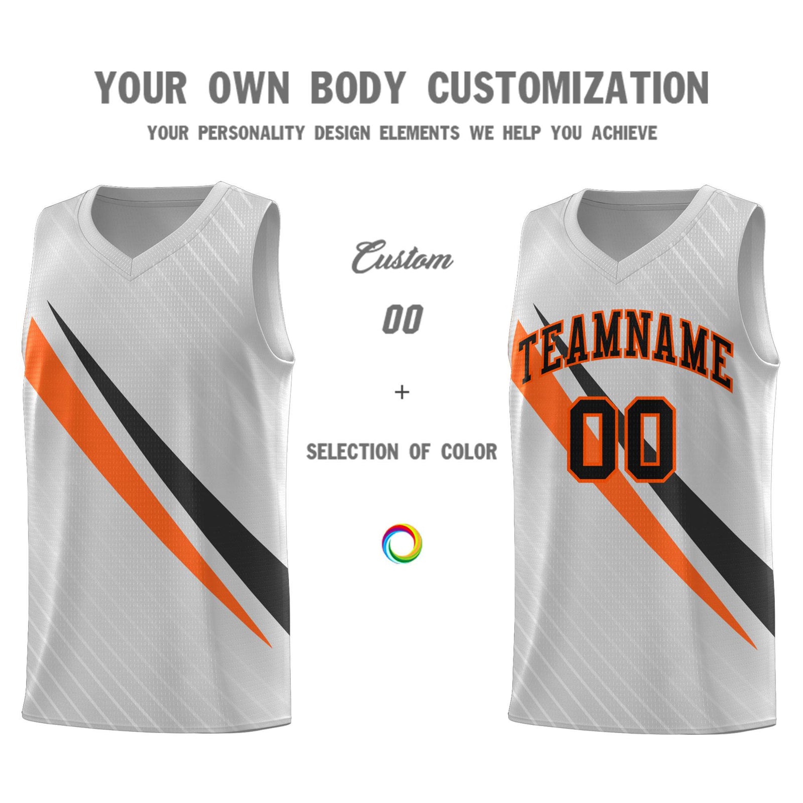 Custom Gray Diagonal Pinstripe Pattern Color Block Sports Uniform Basketball Jersey