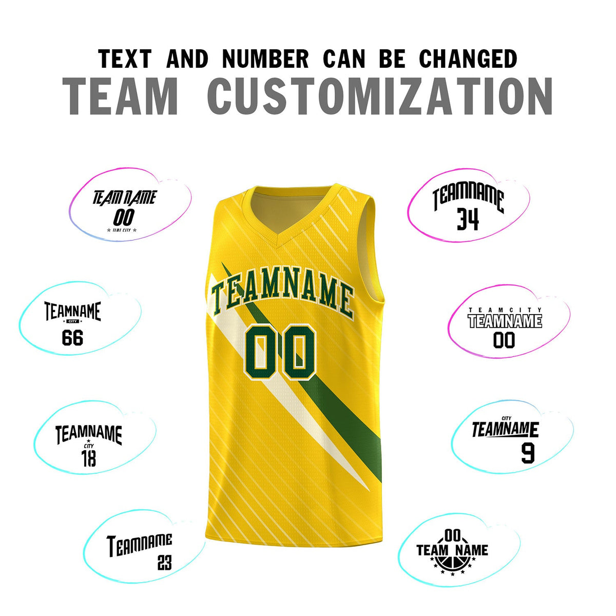 Custom Gold Diagonal Pinstripe Pattern Color Block Sports Uniform Basketball Jersey