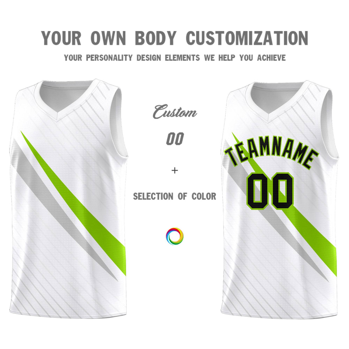 Custom White Diagonal Pinstripe Pattern Color Block Sports Uniform Basketball Jersey