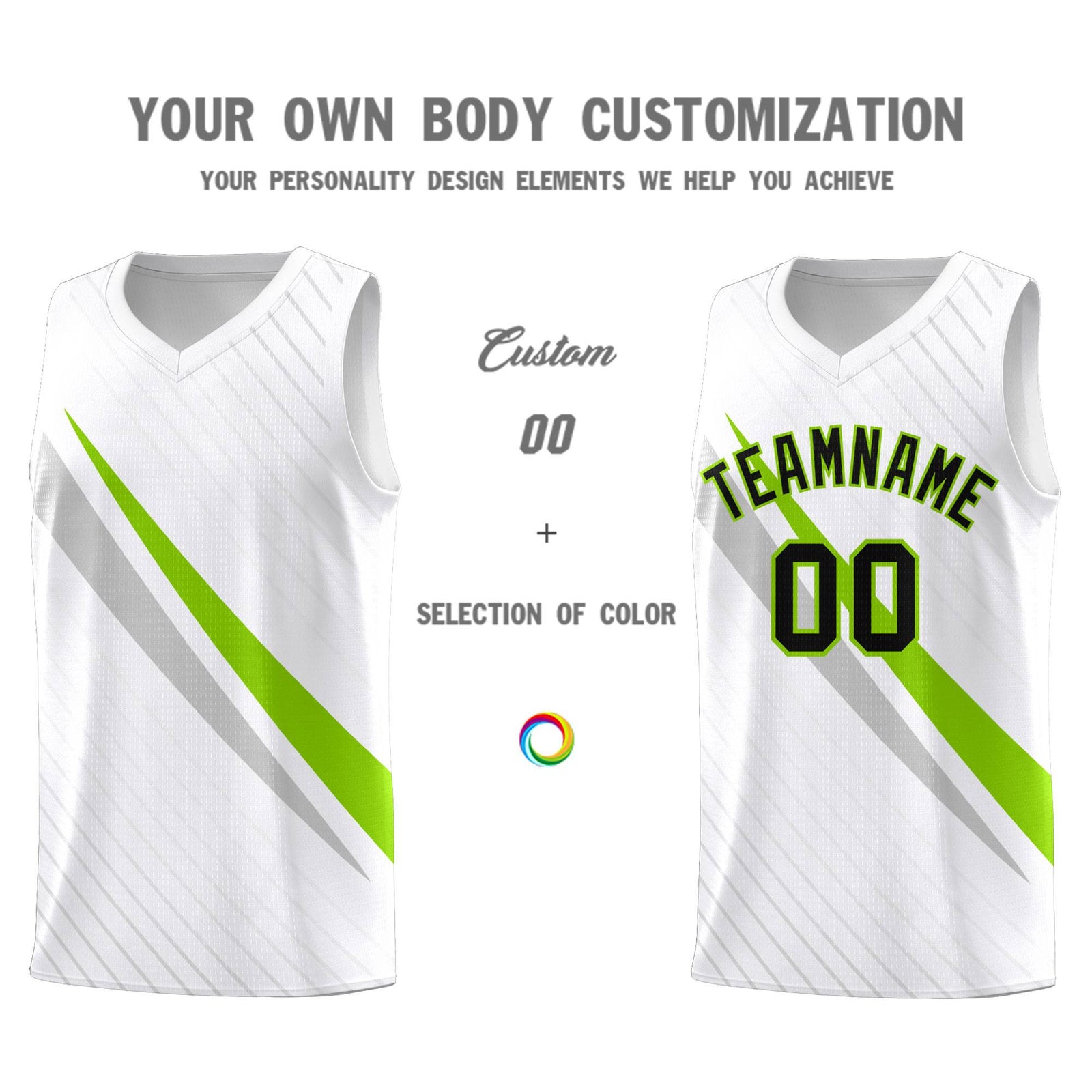 Custom White Diagonal Pinstripe Pattern Color Block Sports Uniform Basketball Jersey
