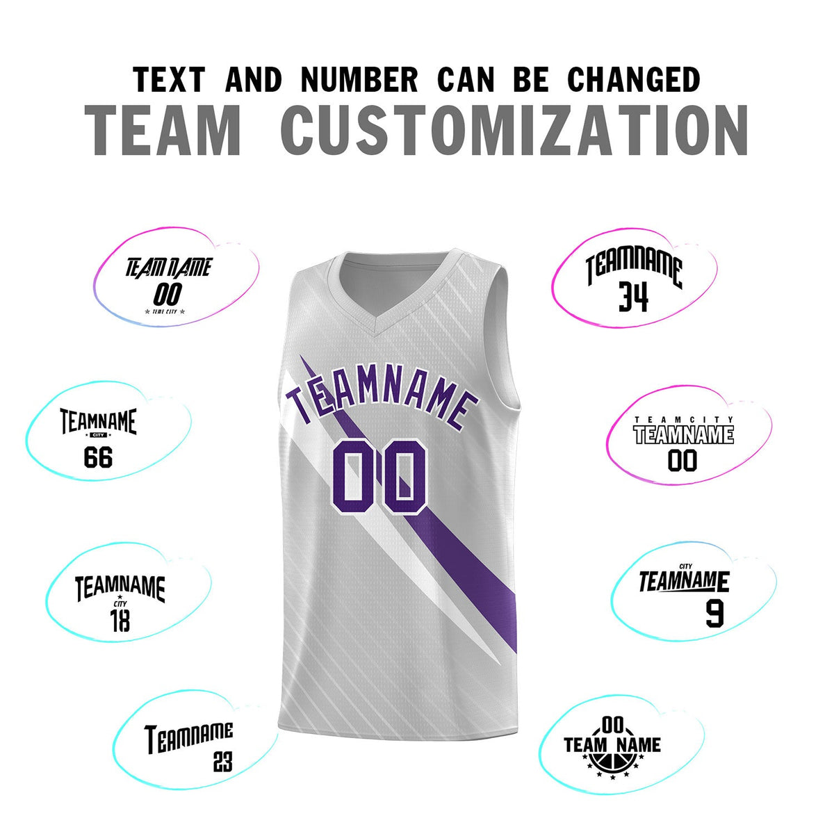 Custom Gray Diagonal Pinstripe Pattern Color Block Sports Uniform Basketball Jersey