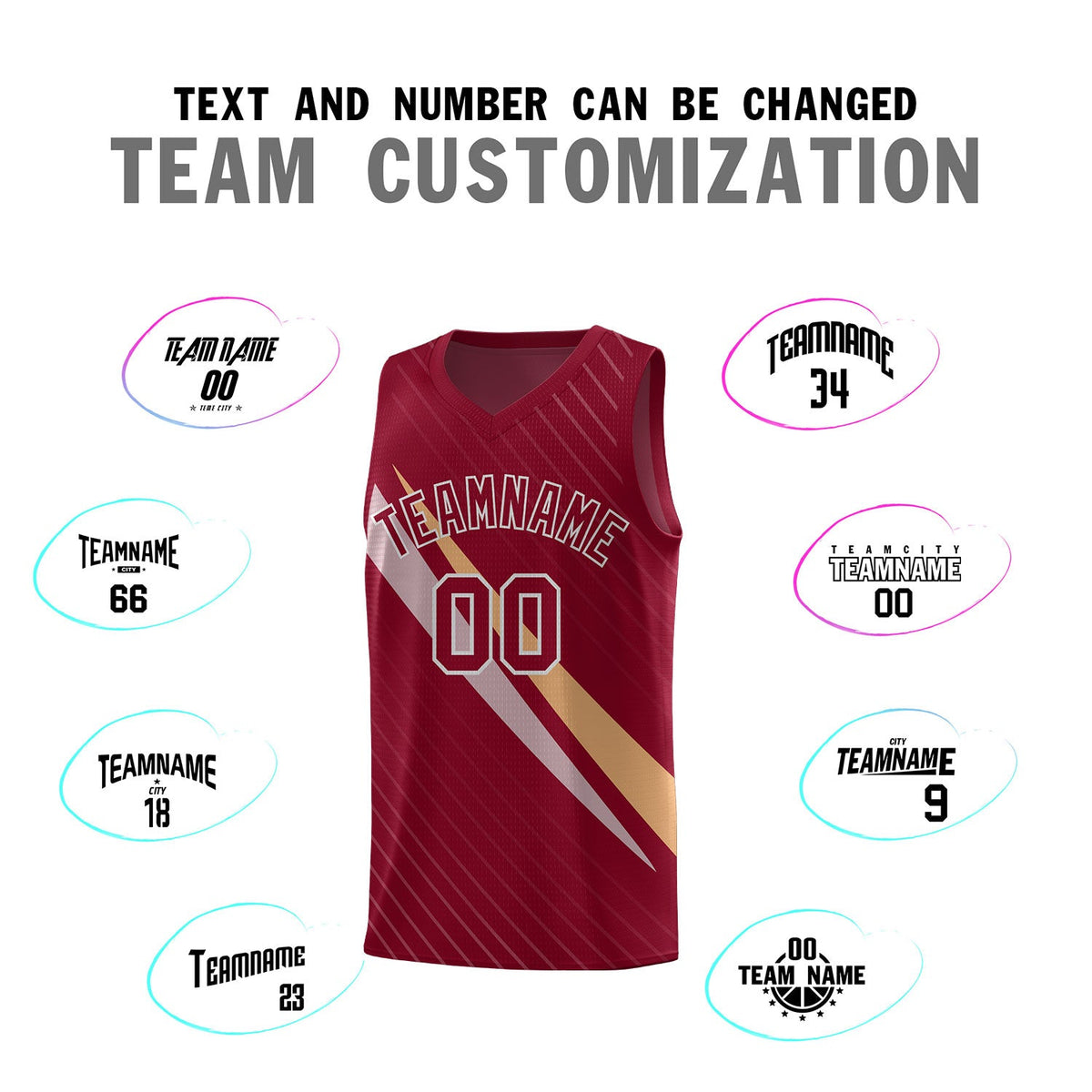 Custom Crimson Diagonal Pinstripe Pattern Color Block Sports Uniform Basketball Jersey