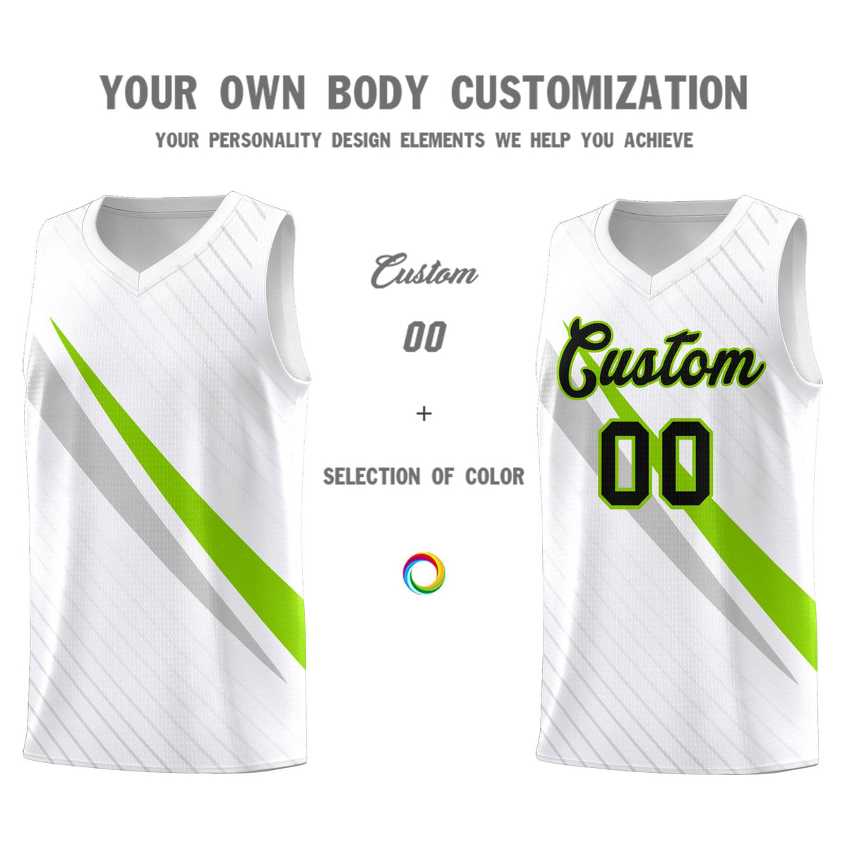 Custom White Diagonal Pinstripe Pattern Color Block Sports Uniform Basketball Jersey