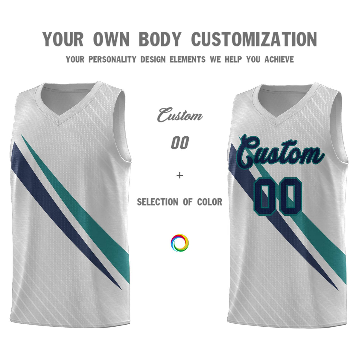 Custom Gray Diagonal Pinstripe Pattern Color Block Sports Uniform Basketball Jersey