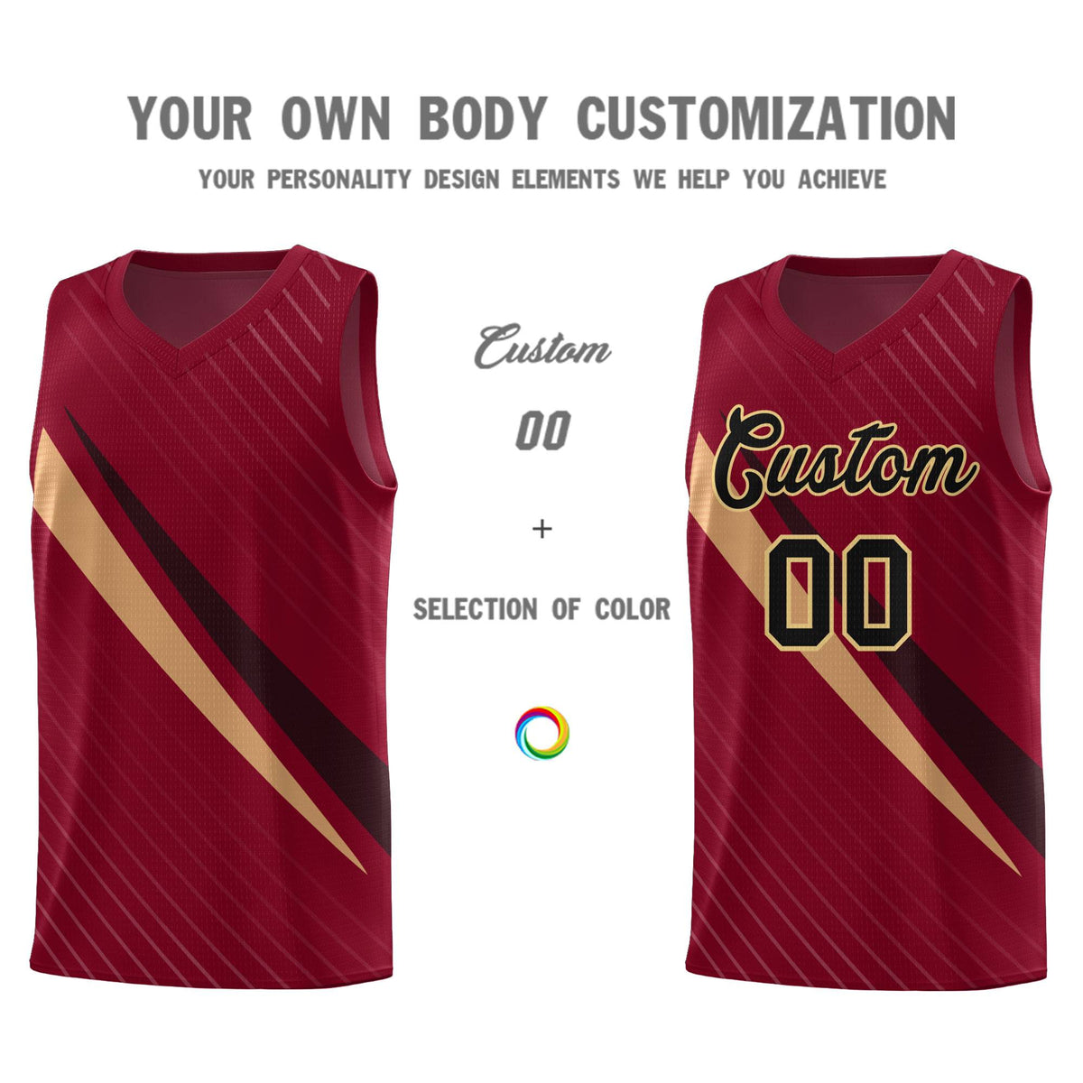 Custom Crimson Diagonal Pinstripe Pattern Color Block Sports Uniform Basketball Jersey