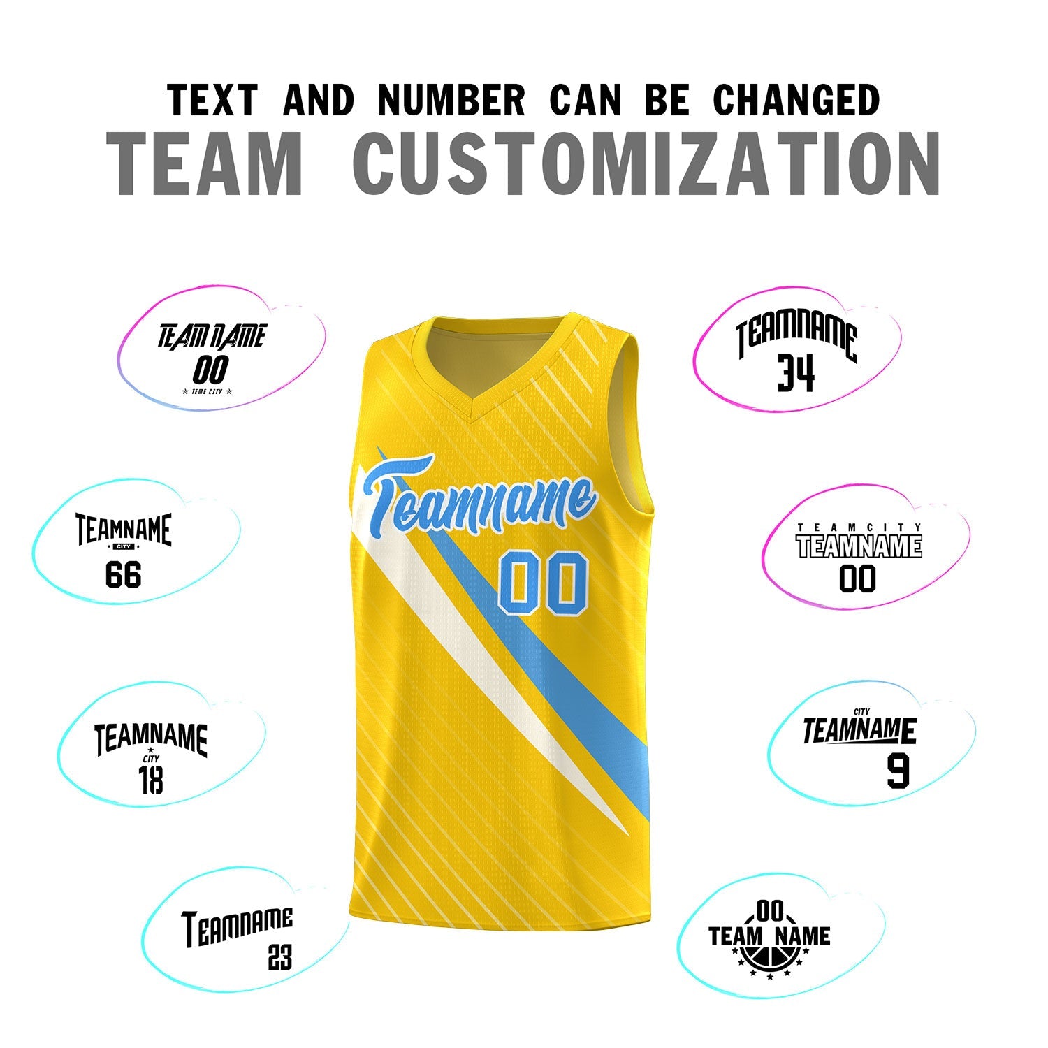 Custom Gold Diagonal Pinstripe Pattern Color Block Sports Uniform Basketball Jersey