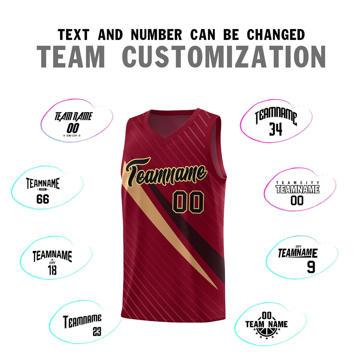 Custom Crimson Diagonal Pinstripe Pattern Color Block Sports Uniform Basketball Jersey