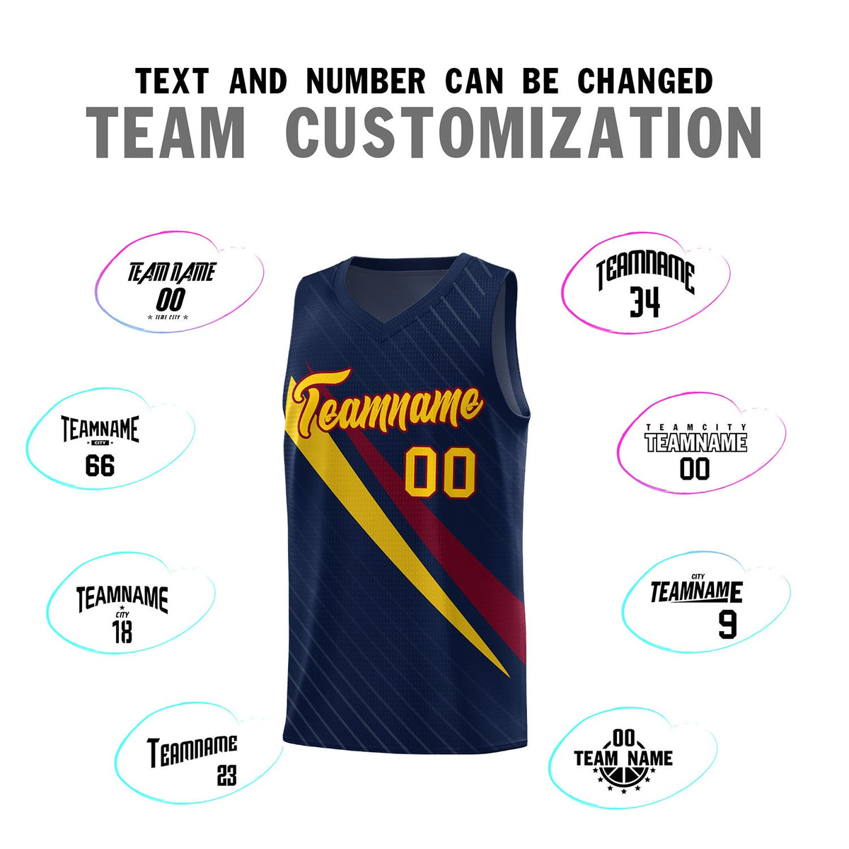 Custom Navy Diagonal Pinstripe Pattern Color Block Sports Uniform Basketball Jersey
