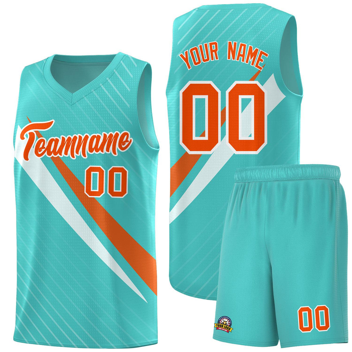Custom Bright Green Diagonal Pinstripe Pattern Color Block Sports Uniform Basketball Jersey