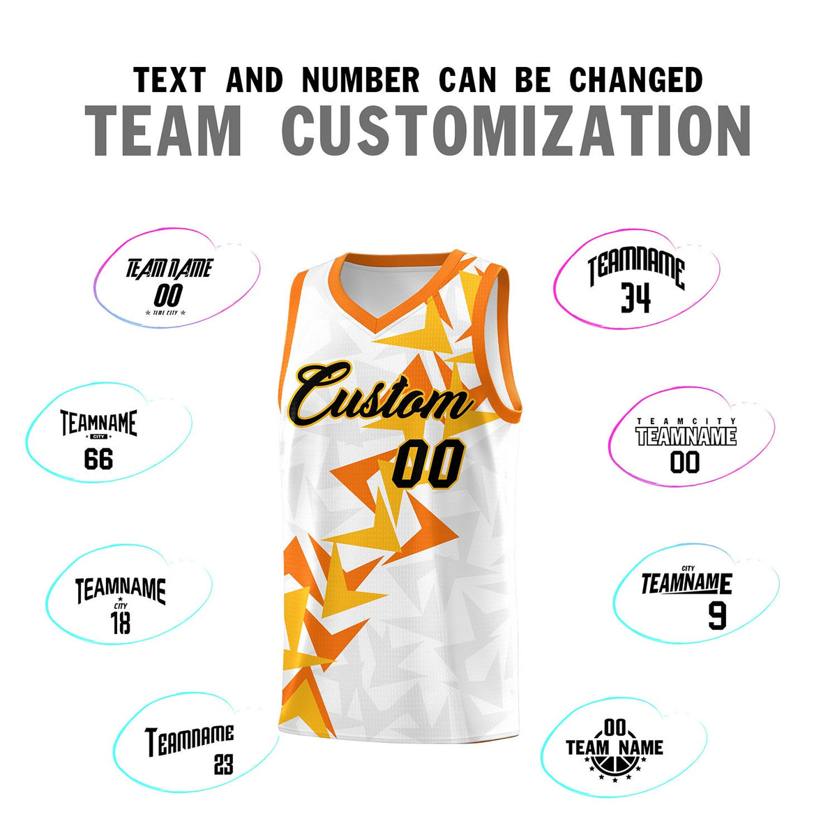 Custom White Boomerang Pattern Sets Basketball Jersey