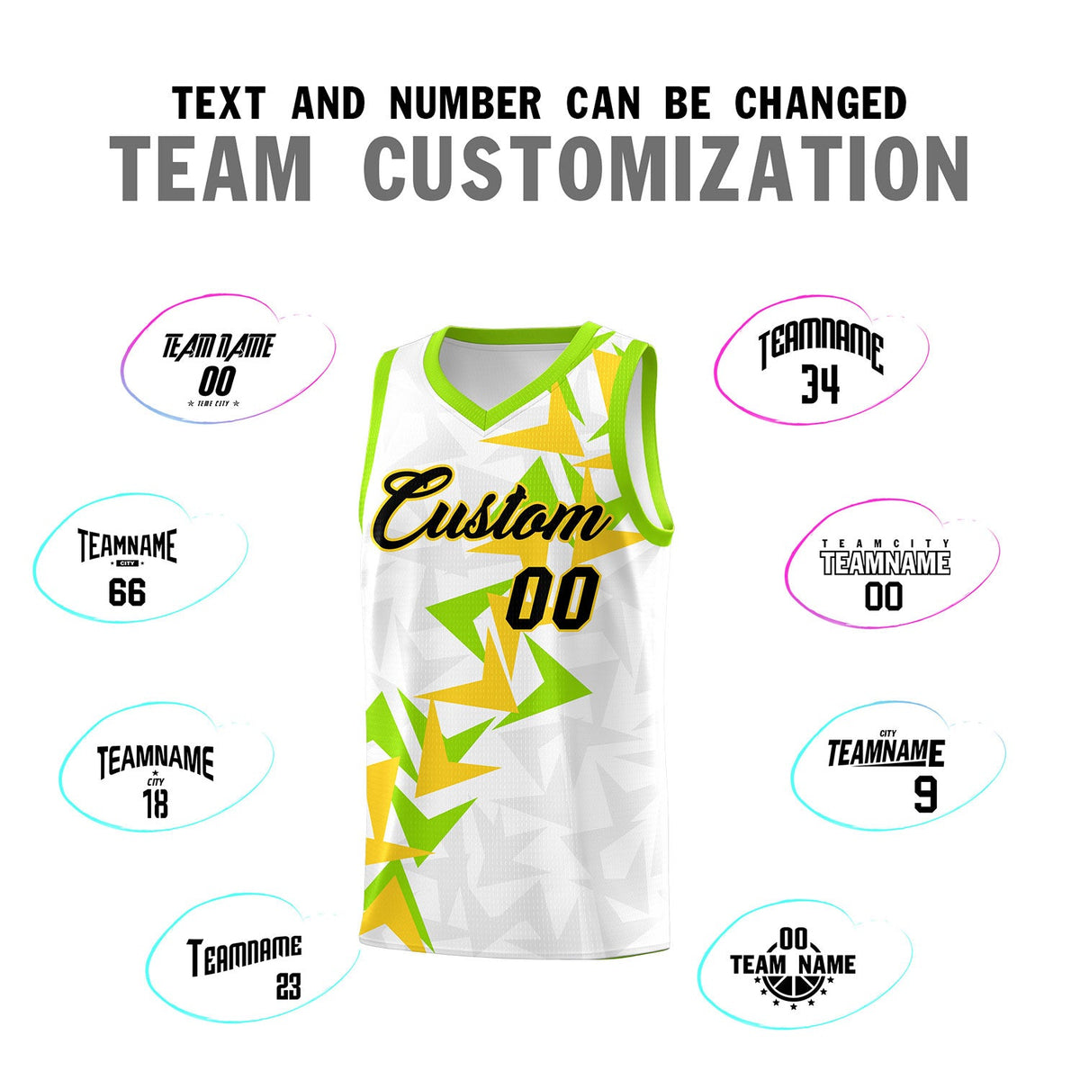 Custom White Boomerang Pattern Sets Basketball Jersey