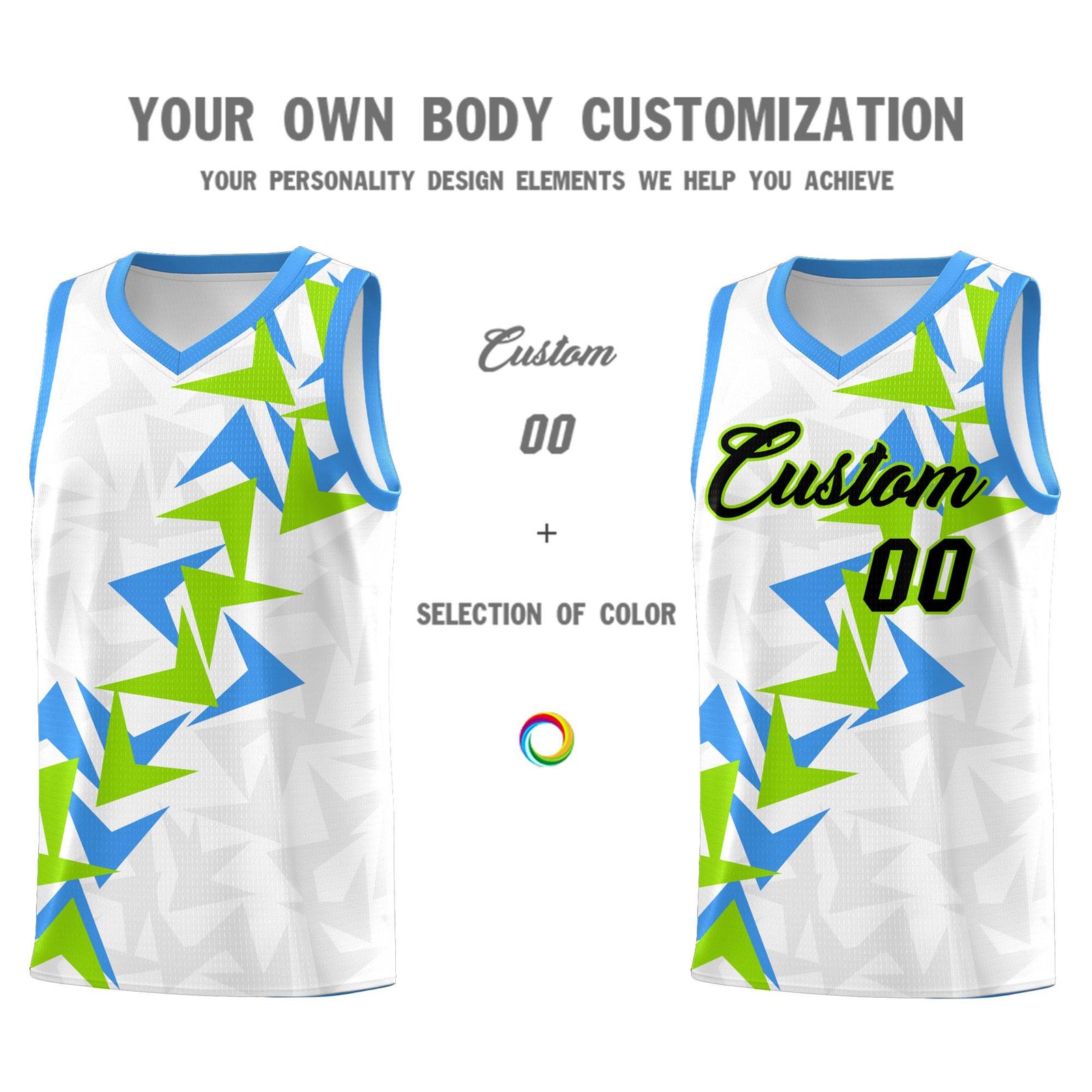 Custom White Boomerang Pattern Sets Basketball Jersey