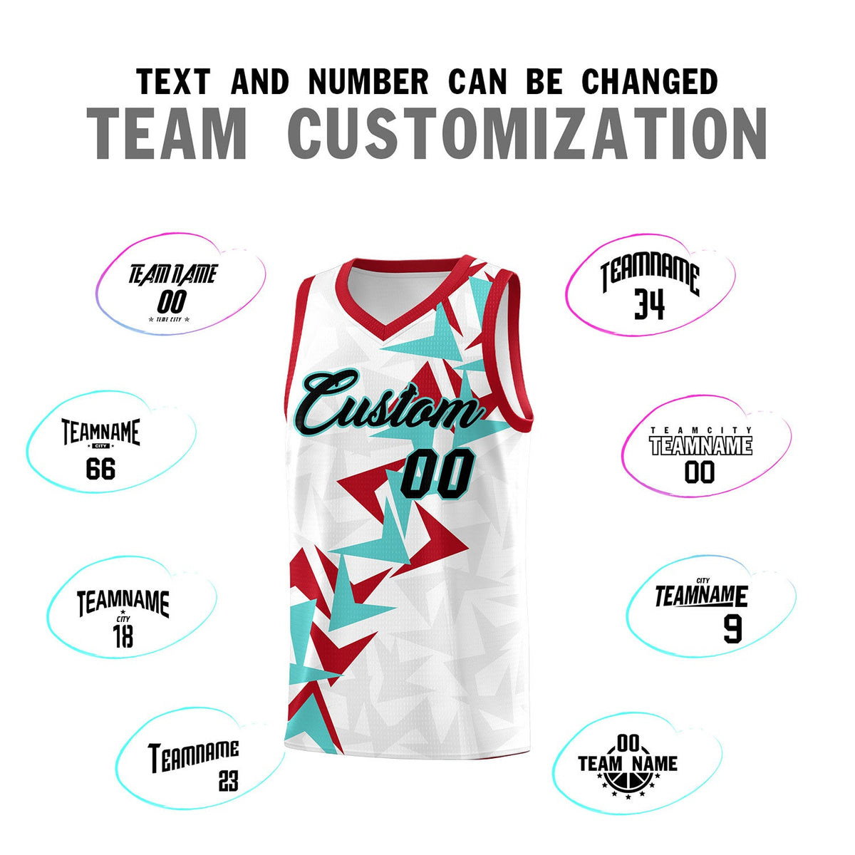 Custom White Boomerang Pattern Sets Basketball Jersey