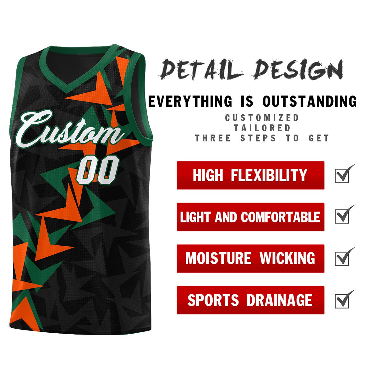 Custom Black Boomerang Pattern Sets Basketball Jersey