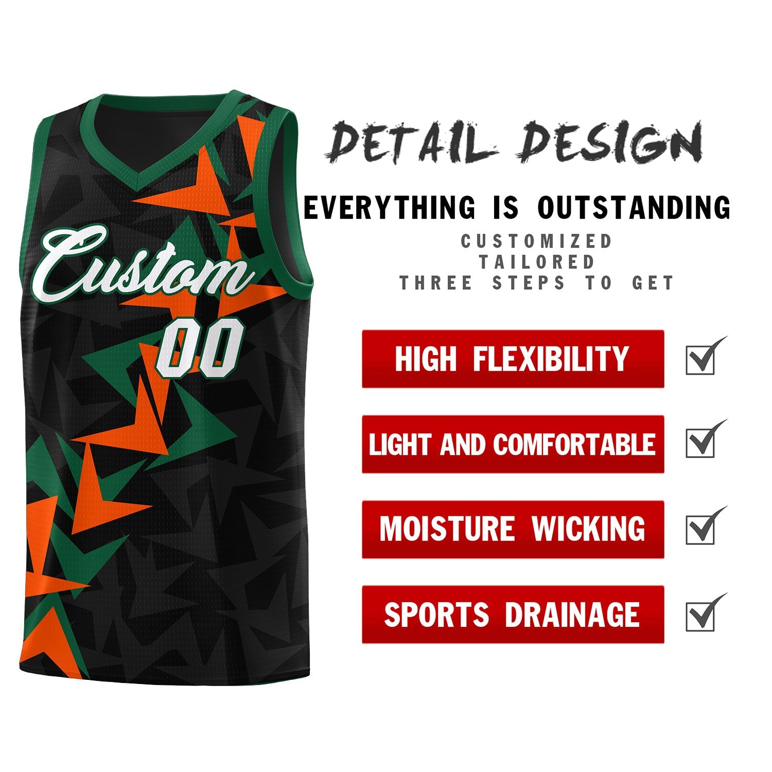 Custom Black Boomerang Pattern Sets Basketball Jersey