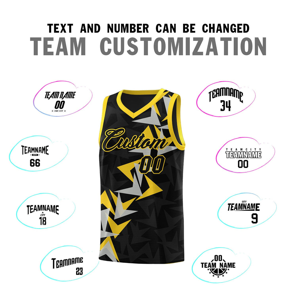 Custom Black Boomerang Pattern Sets Basketball Jersey