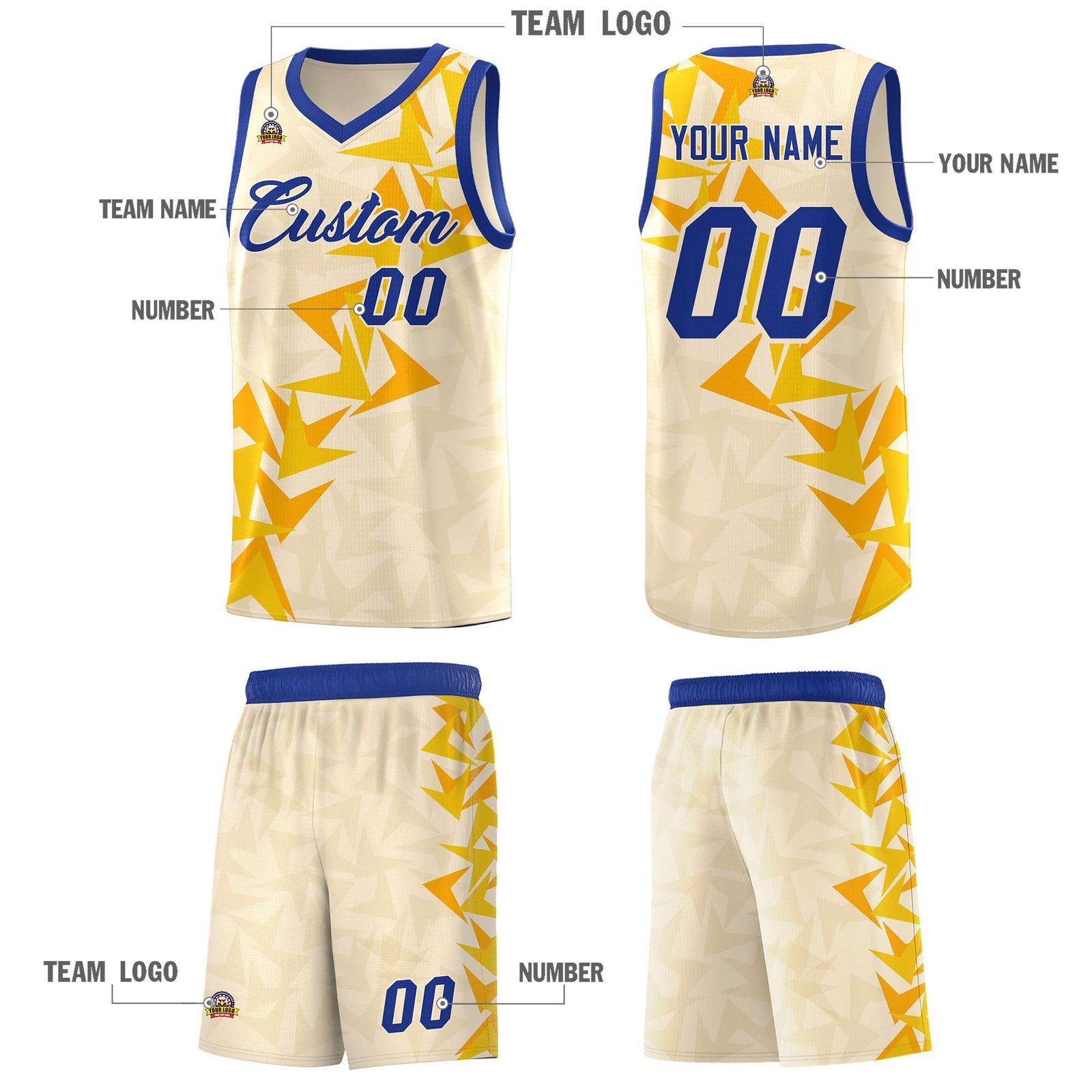 Custom Cream Boomerang Pattern Sets Basketball Jersey
