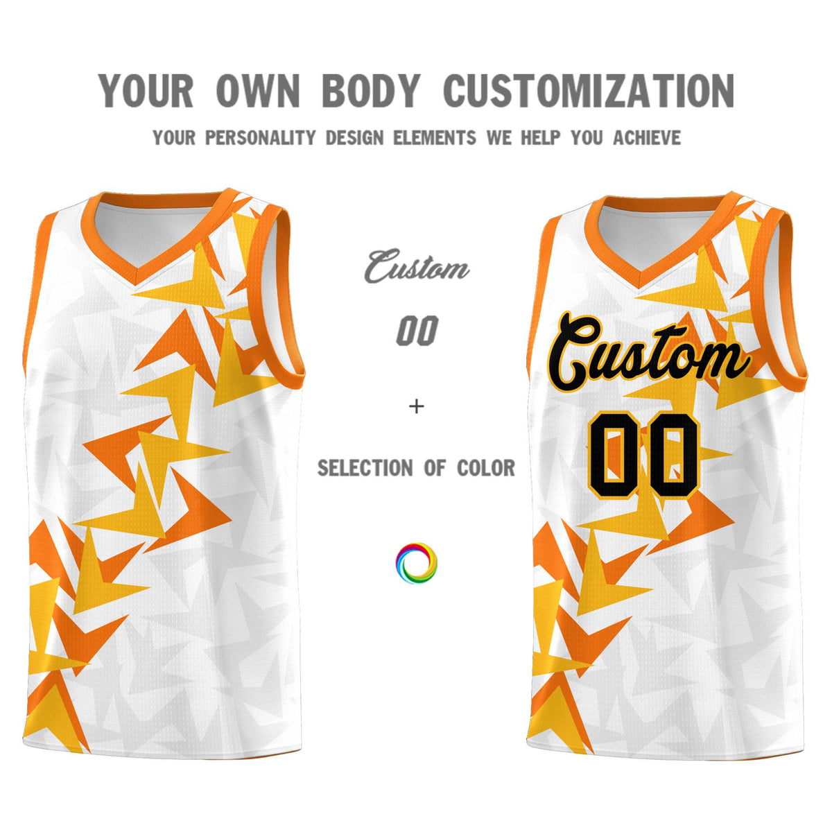 Custom White Boomerang Pattern Sets Basketball Jersey