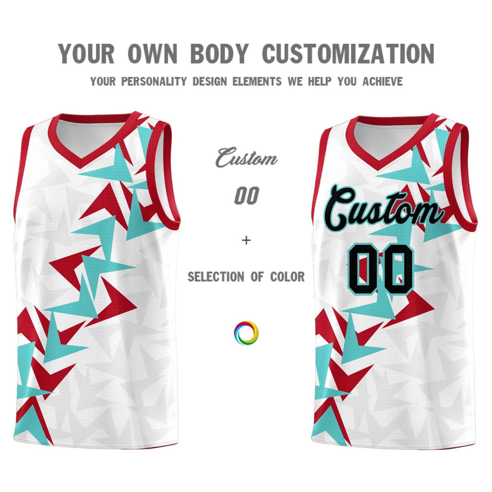 Custom White Boomerang Pattern Sets Basketball Jersey