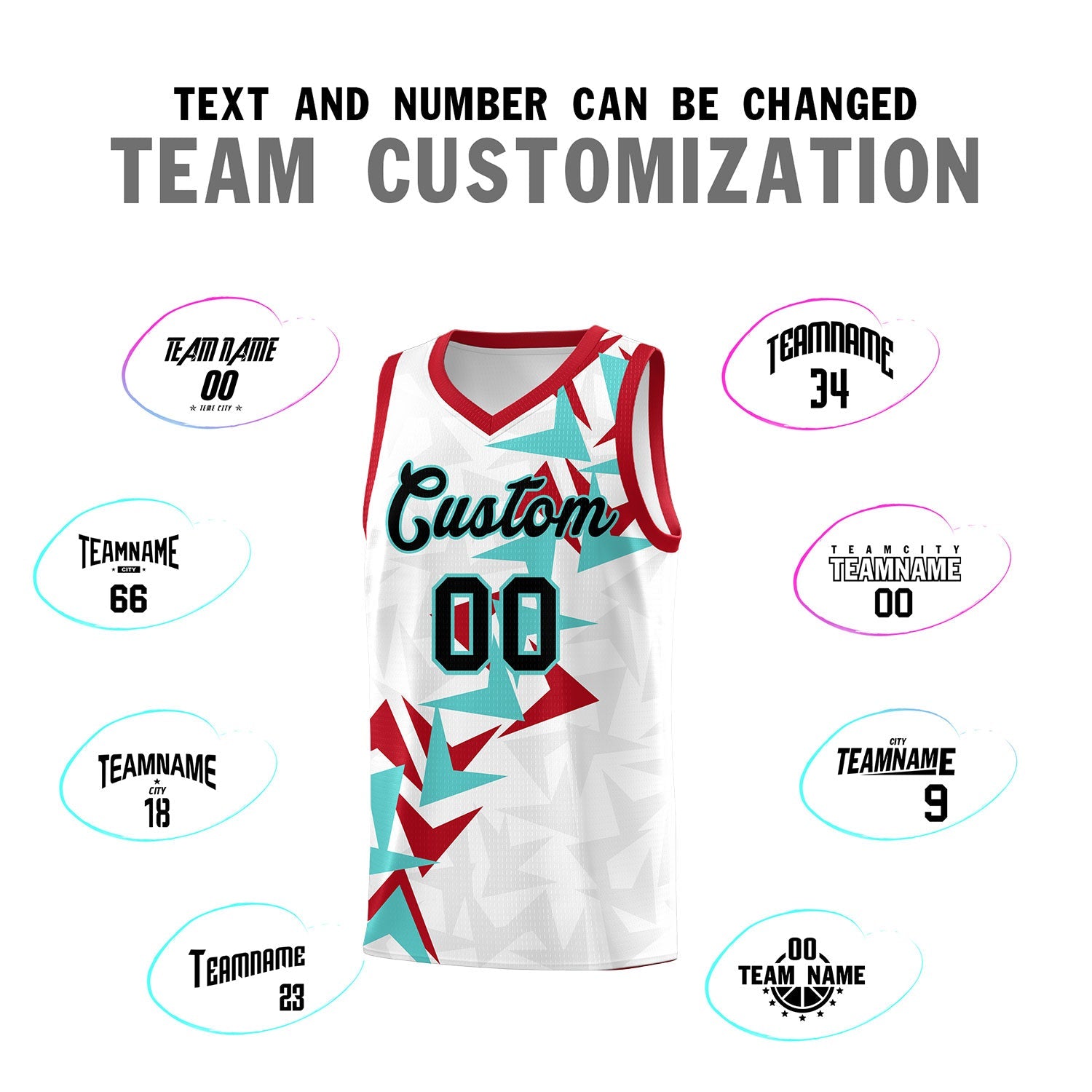Custom White Boomerang Pattern Sets Basketball Jersey