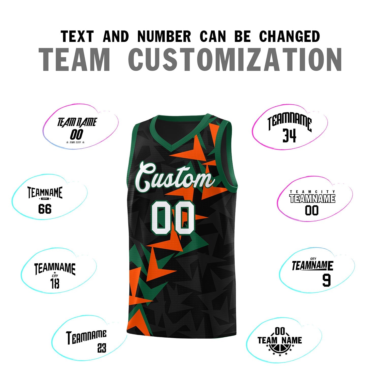 Custom Black Boomerang Pattern Sets Basketball Jersey