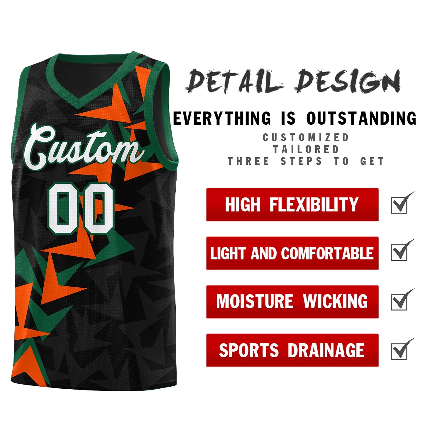 Custom Black Boomerang Pattern Sets Basketball Jersey