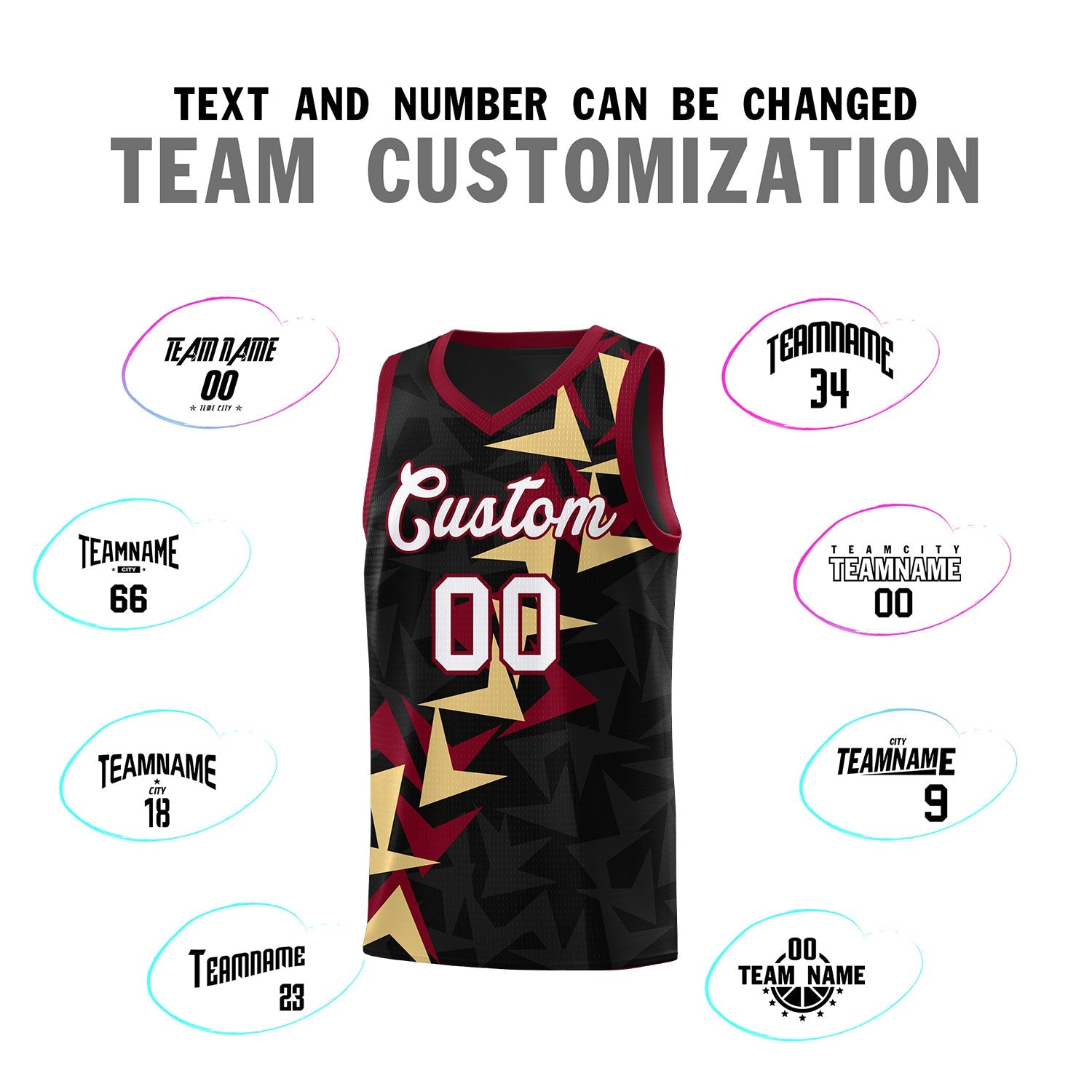 Custom Black Boomerang Pattern Sets Basketball Jersey